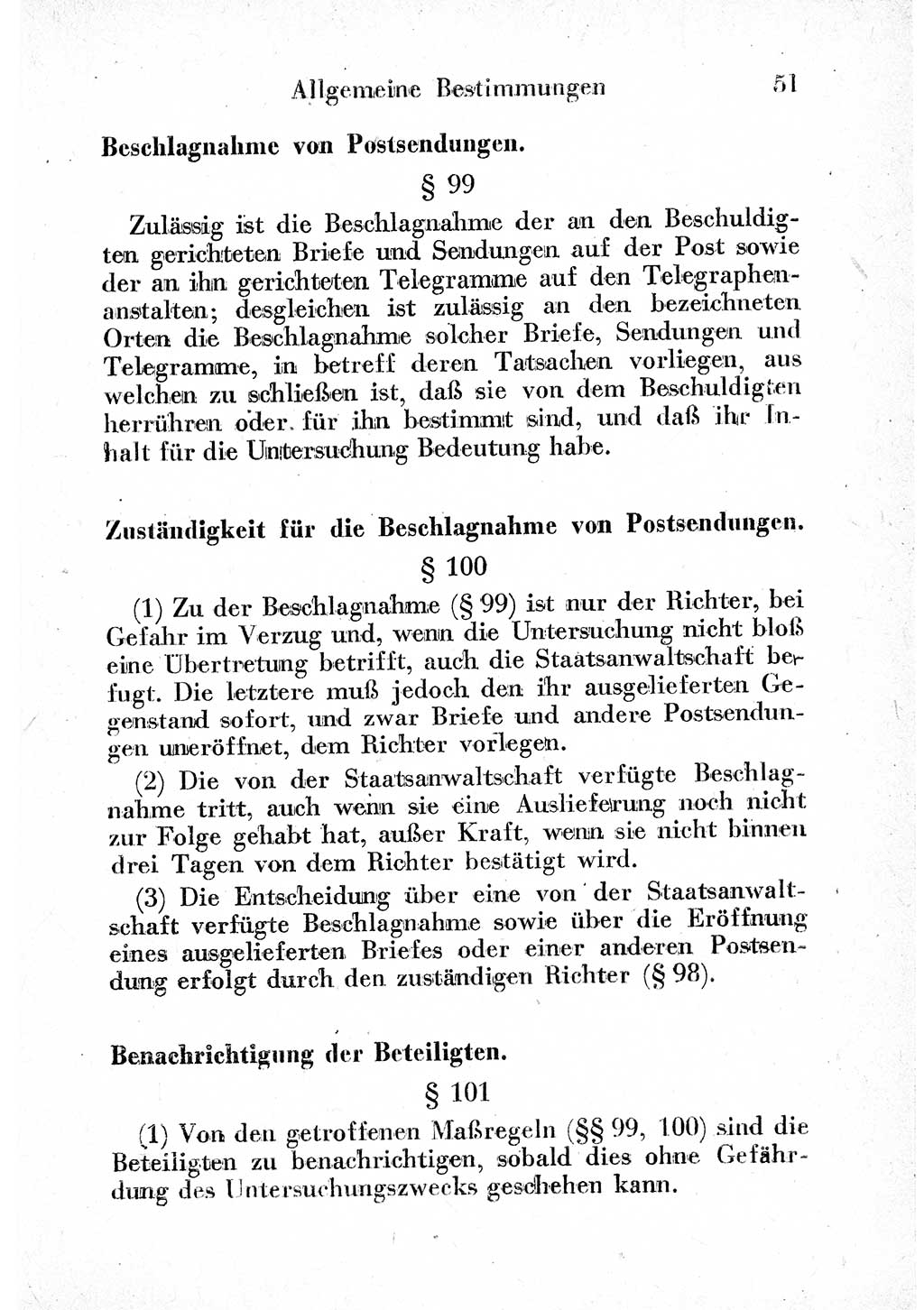 Strafprozeßordnung (StPO), Gerichtsverfassungsgesetz (GVG) und zahlreiche Nebengesetze der sowjetischen Besatzungszone (SBZ) in Deutschland 1949, Seite 51 (StPO GVG Ges. SBZ Dtl. 1949, S. 51)