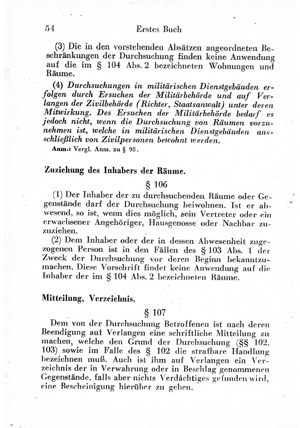 Strafprozeßordnung (StPO), Gerichtsverfassungsgesetz (GVG) und zahlreiche Nebengesetze der sowjetischen Besatzungszone (SBZ) in Deutschland 1949, Seite 54 (StPO GVG Ges. SBZ Dtl. 1949, S. 54)