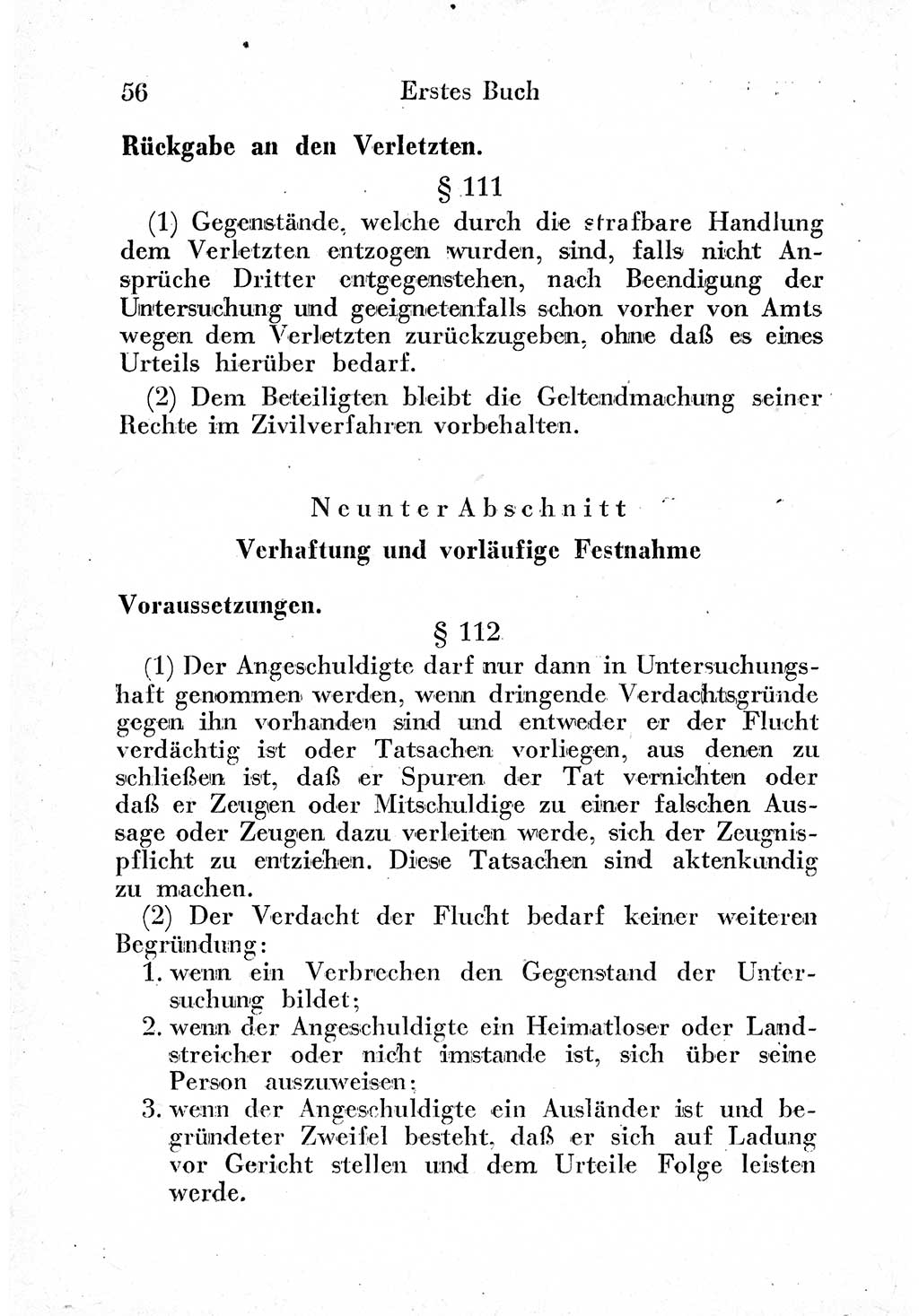 Strafprozeßordnung (StPO), Gerichtsverfassungsgesetz (GVG) und zahlreiche Nebengesetze der sowjetischen Besatzungszone (SBZ) in Deutschland 1949, Seite 56 (StPO GVG Ges. SBZ Dtl. 1949, S. 56)