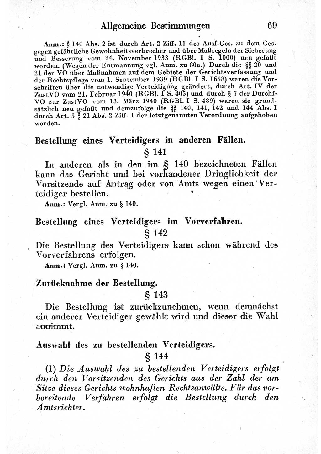 Strafprozeßordnung (StPO), Gerichtsverfassungsgesetz (GVG) und zahlreiche Nebengesetze der sowjetischen Besatzungszone (SBZ) in Deutschland 1949, Seite 69 (StPO GVG Ges. SBZ Dtl. 1949, S. 69)