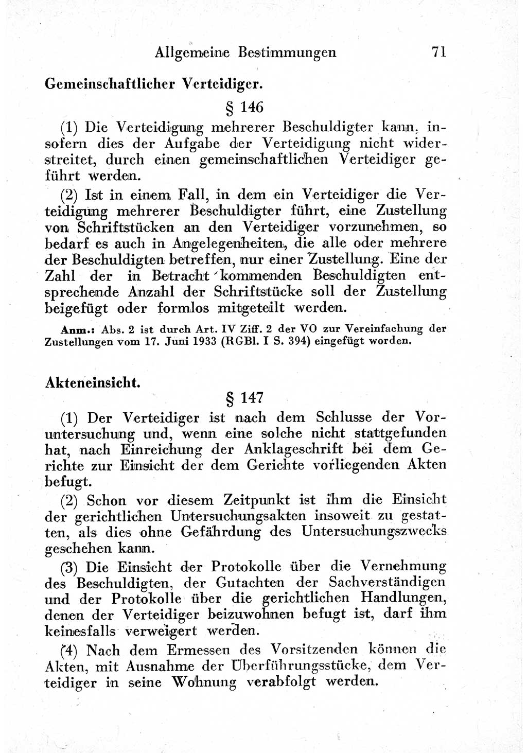 Strafprozeßordnung (StPO), Gerichtsverfassungsgesetz (GVG) und zahlreiche Nebengesetze der sowjetischen Besatzungszone (SBZ) in Deutschland 1949, Seite 71 (StPO GVG Ges. SBZ Dtl. 1949, S. 71)