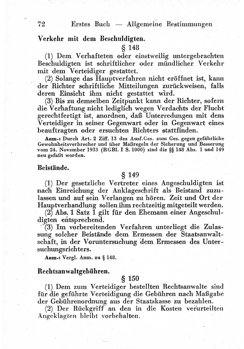 Strafprozeßordnung (StPO), Gerichtsverfassungsgesetz (GVG) und zahlreiche Nebengesetze der sowjetischen Besatzungszone (SBZ) in Deutschland 1949, Seite 72 (StPO GVG Ges. SBZ Dtl. 1949, S. 72)