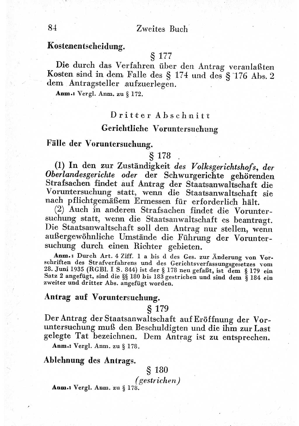 Strafprozeßordnung (StPO), Gerichtsverfassungsgesetz (GVG) und zahlreiche Nebengesetze der sowjetischen Besatzungszone (SBZ) in Deutschland 1949, Seite 84 (StPO GVG Ges. SBZ Dtl. 1949, S. 84)