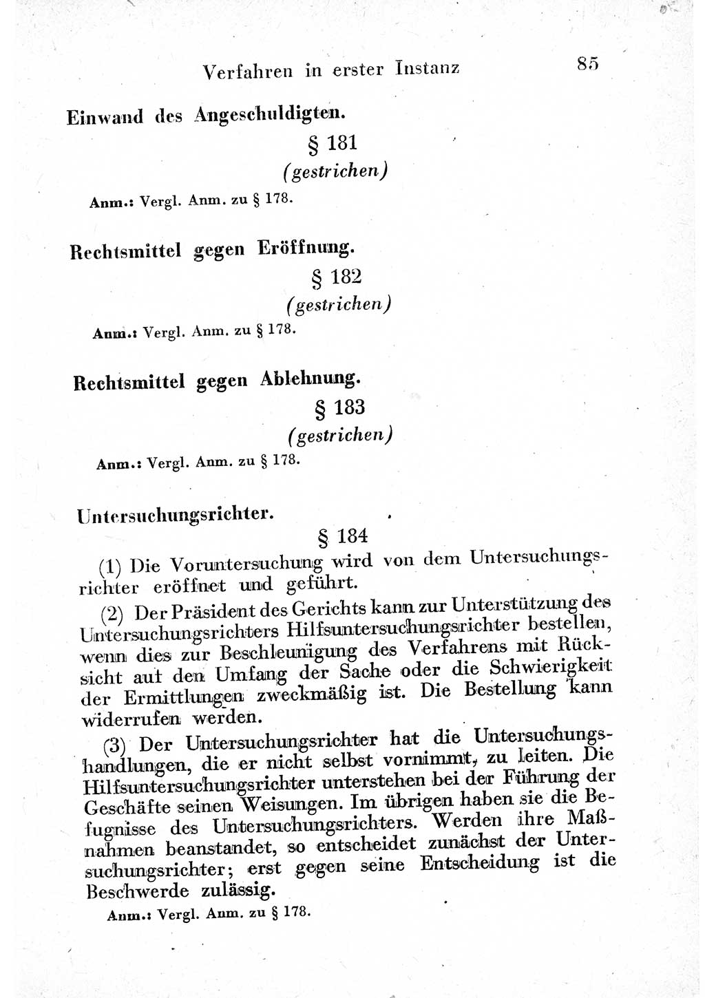 Strafprozeßordnung (StPO), Gerichtsverfassungsgesetz (GVG) und zahlreiche Nebengesetze der sowjetischen Besatzungszone (SBZ) in Deutschland 1949, Seite 85 (StPO GVG Ges. SBZ Dtl. 1949, S. 85)