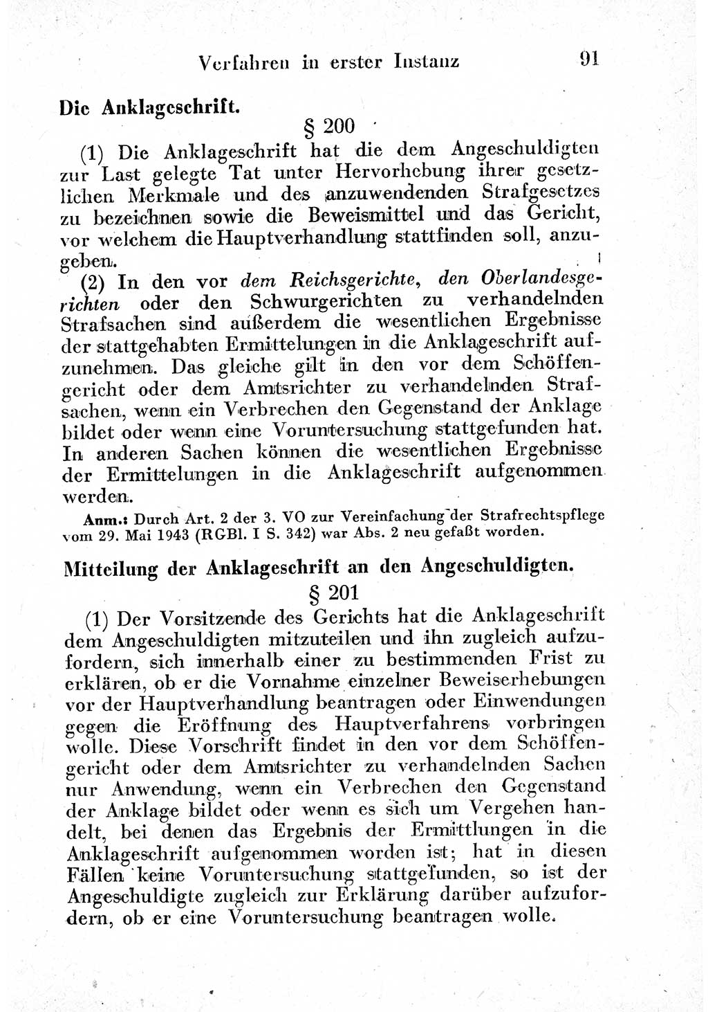 Strafprozeßordnung (StPO), Gerichtsverfassungsgesetz (GVG) und zahlreiche Nebengesetze der sowjetischen Besatzungszone (SBZ) in Deutschland 1949, Seite 91 (StPO GVG Ges. SBZ Dtl. 1949, S. 91)