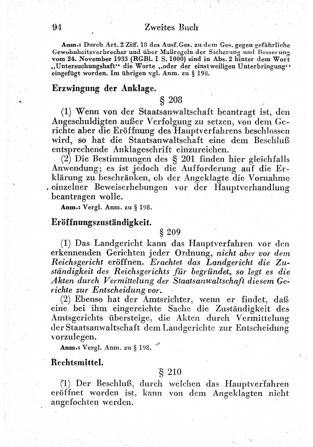 Strafprozeßordnung (StPO), Gerichtsverfassungsgesetz (GVG) und zahlreiche Nebengesetze der sowjetischen Besatzungszone (SBZ) in Deutschland 1949, Seite 94 (StPO GVG Ges. SBZ Dtl. 1949, S. 94)