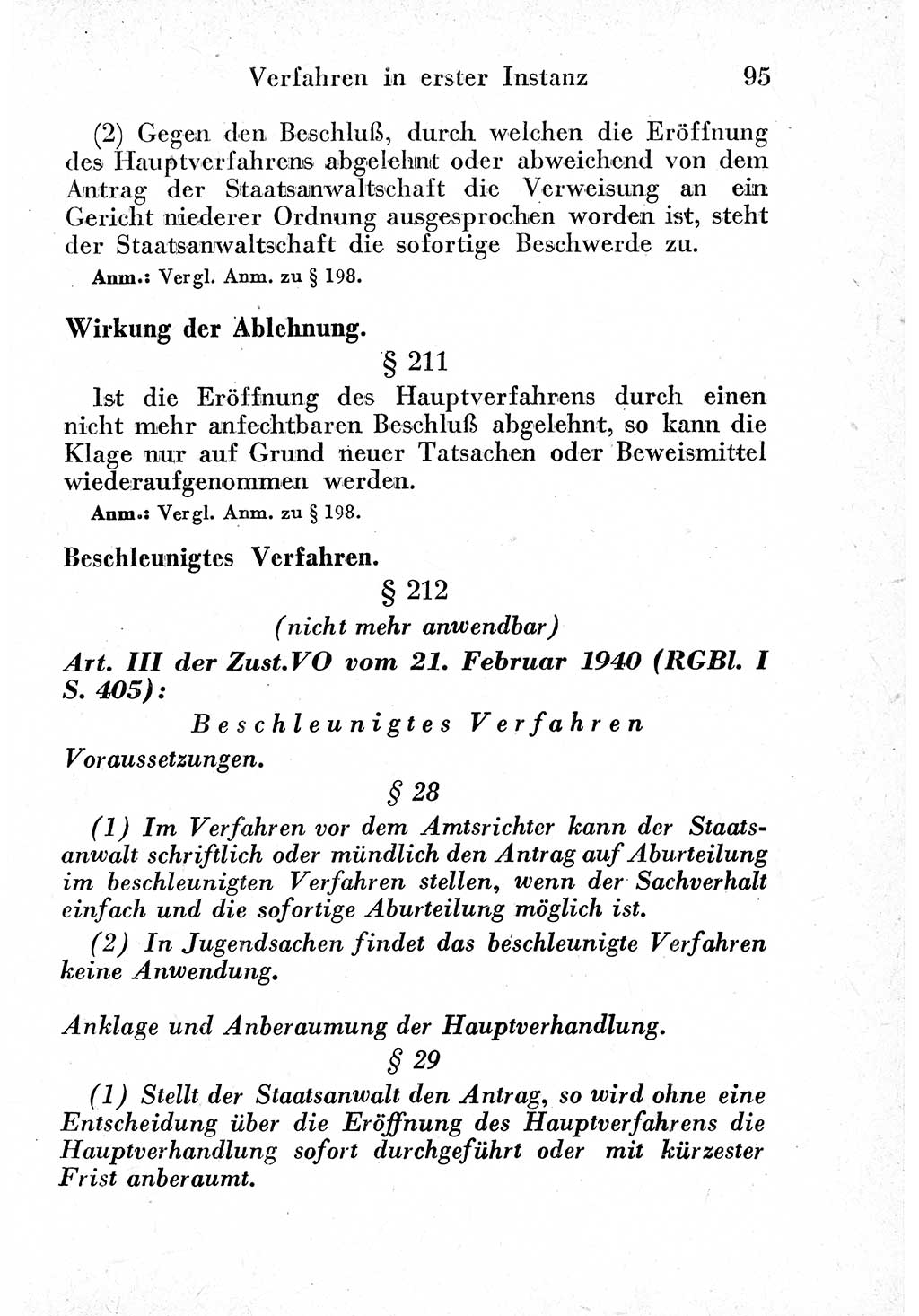 Strafprozeßordnung (StPO), Gerichtsverfassungsgesetz (GVG) und zahlreiche Nebengesetze der sowjetischen Besatzungszone (SBZ) in Deutschland 1949, Seite 95 (StPO GVG Ges. SBZ Dtl. 1949, S. 95)