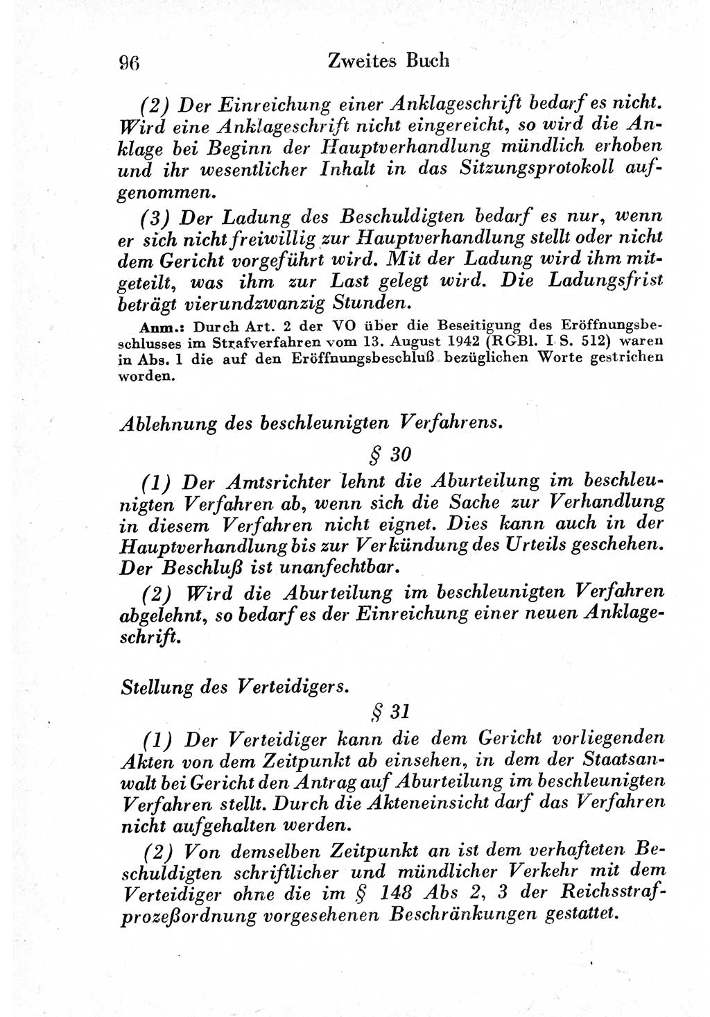 Strafprozeßordnung (StPO), Gerichtsverfassungsgesetz (GVG) und zahlreiche Nebengesetze der sowjetischen Besatzungszone (SBZ) in Deutschland 1949, Seite 96 (StPO GVG Ges. SBZ Dtl. 1949, S. 96)