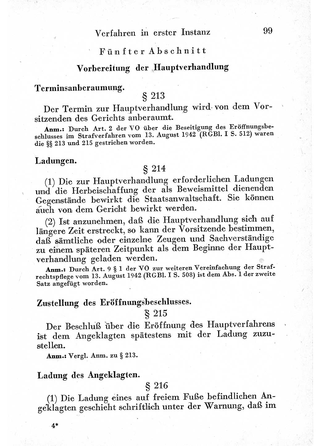Strafprozeßordnung (StPO), Gerichtsverfassungsgesetz (GVG) und zahlreiche Nebengesetze der sowjetischen Besatzungszone (SBZ) in Deutschland 1949, Seite 99 (StPO GVG Ges. SBZ Dtl. 1949, S. 99)