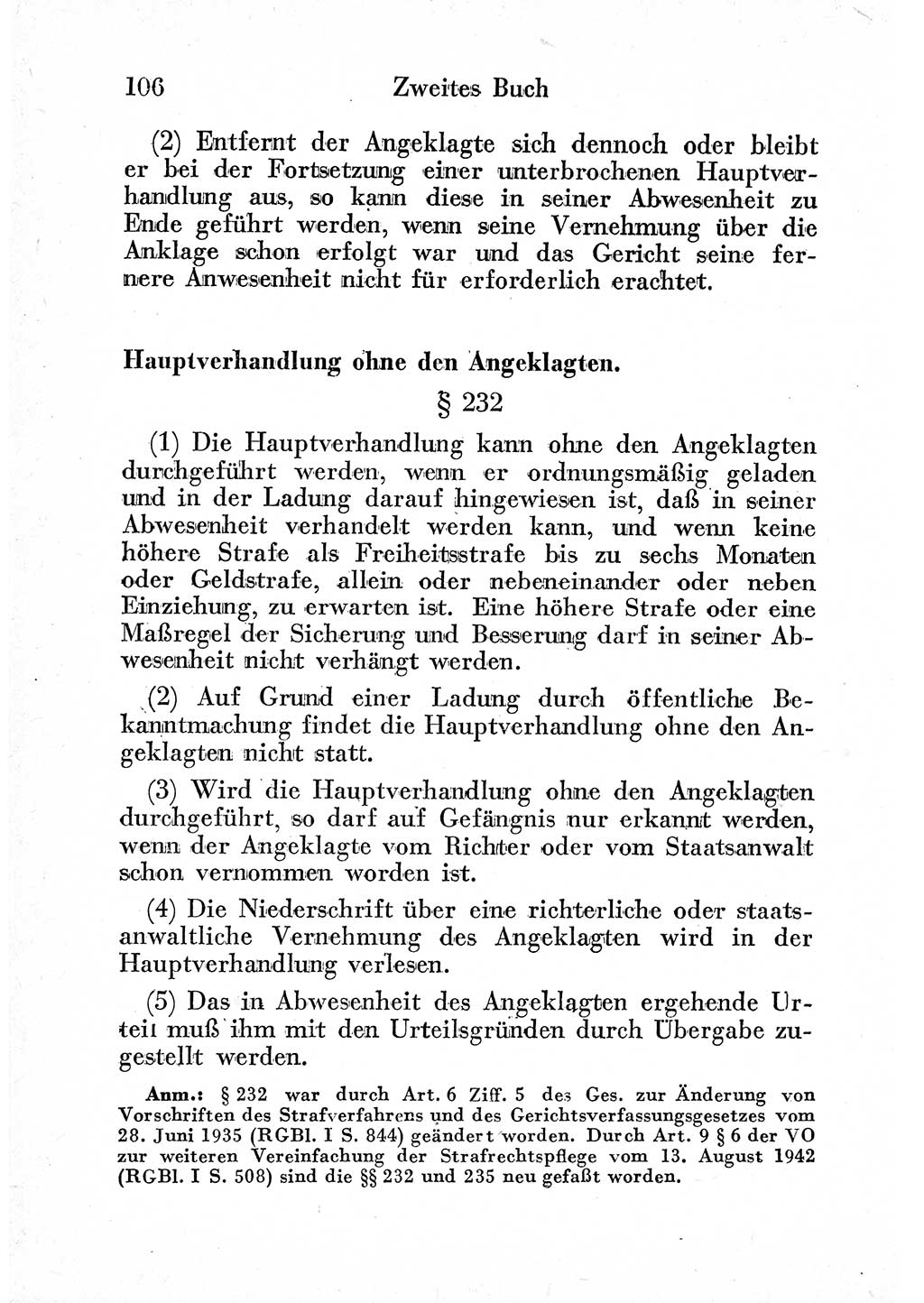 Strafprozeßordnung (StPO), Gerichtsverfassungsgesetz (GVG) und zahlreiche Nebengesetze der sowjetischen Besatzungszone (SBZ) in Deutschland 1949, Seite 106 (StPO GVG Ges. SBZ Dtl. 1949, S. 106)