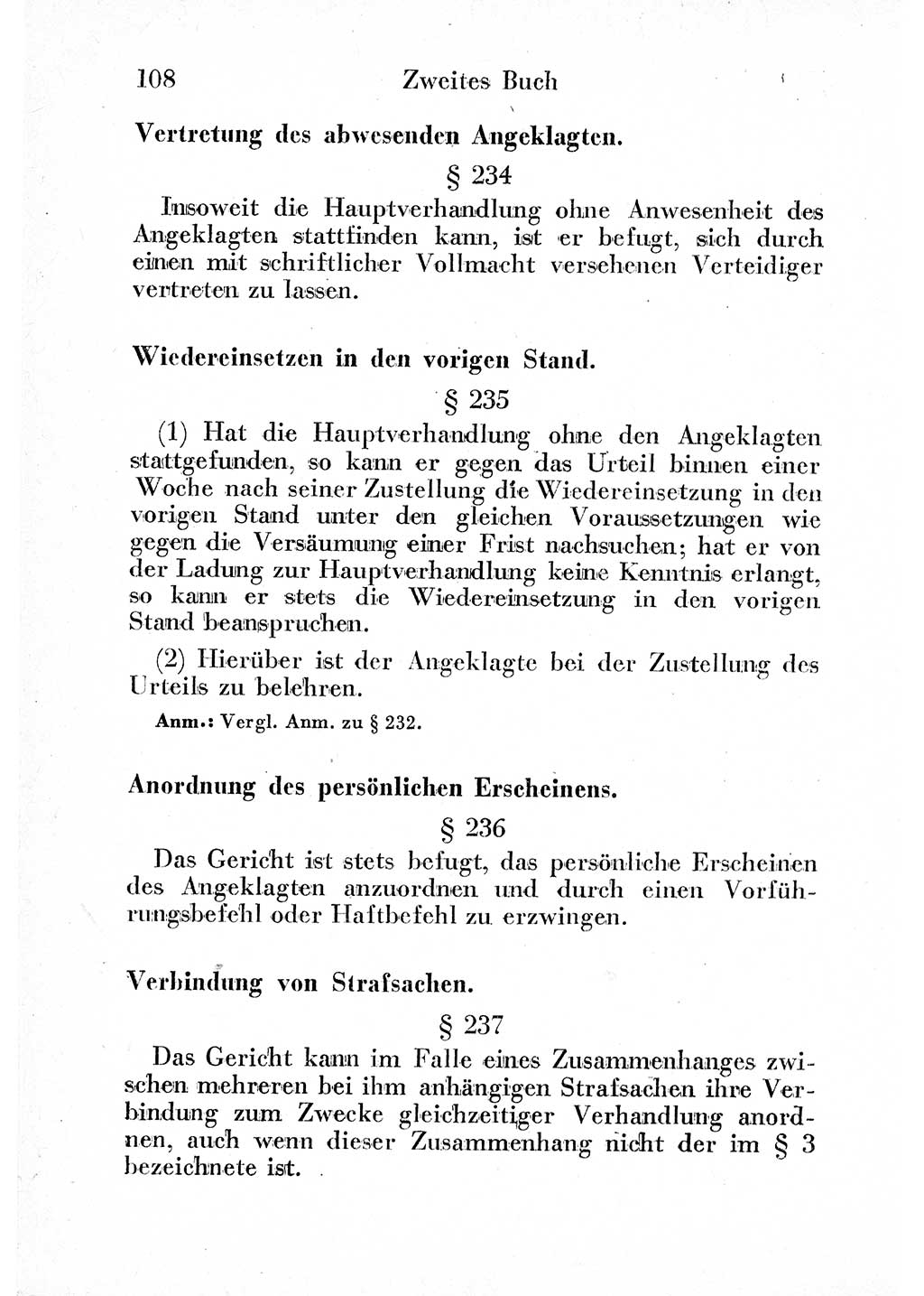 Strafprozeßordnung (StPO), Gerichtsverfassungsgesetz (GVG) und zahlreiche Nebengesetze der sowjetischen Besatzungszone (SBZ) in Deutschland 1949, Seite 108 (StPO GVG Ges. SBZ Dtl. 1949, S. 108)