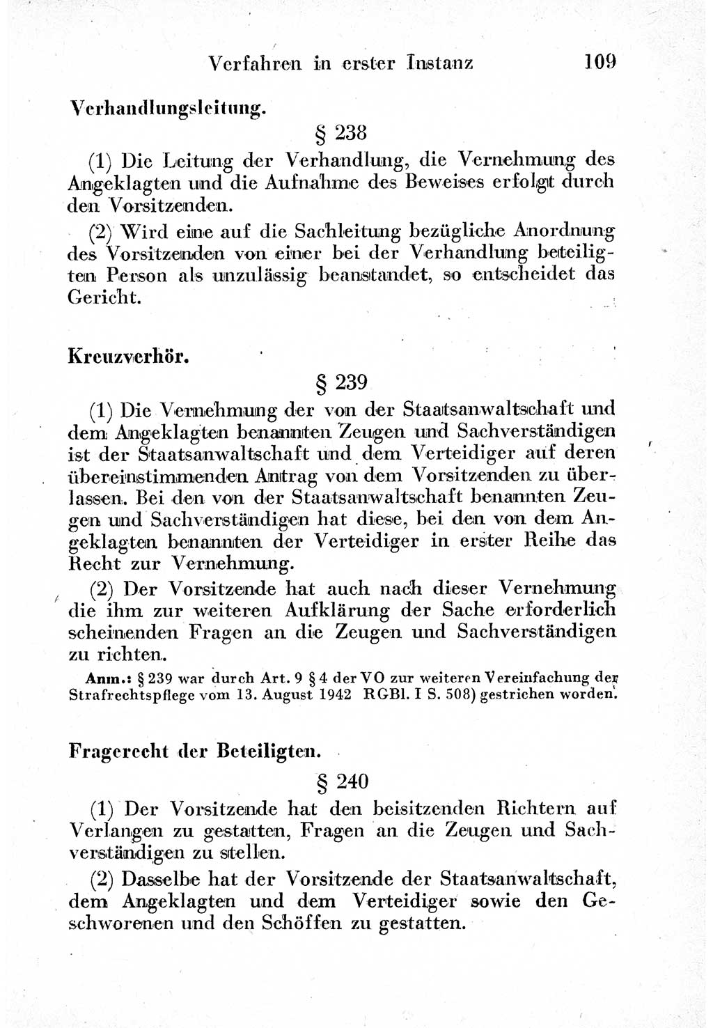 Strafprozeßordnung (StPO), Gerichtsverfassungsgesetz (GVG) und zahlreiche Nebengesetze der sowjetischen Besatzungszone (SBZ) in Deutschland 1949, Seite 109 (StPO GVG Ges. SBZ Dtl. 1949, S. 109)
