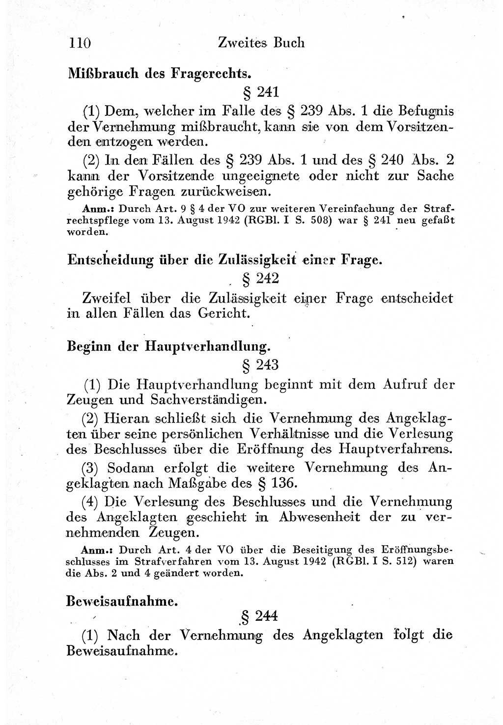 Strafprozeßordnung (StPO), Gerichtsverfassungsgesetz (GVG) und zahlreiche Nebengesetze der sowjetischen Besatzungszone (SBZ) in Deutschland 1949, Seite 110 (StPO GVG Ges. SBZ Dtl. 1949, S. 110)