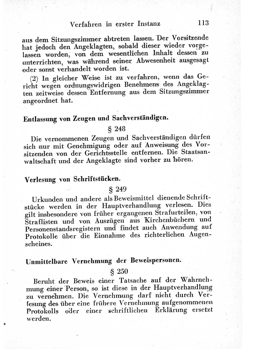 Strafprozeßordnung (StPO), Gerichtsverfassungsgesetz (GVG) und zahlreiche Nebengesetze der sowjetischen Besatzungszone (SBZ) in Deutschland 1949, Seite 113 (StPO GVG Ges. SBZ Dtl. 1949, S. 113)