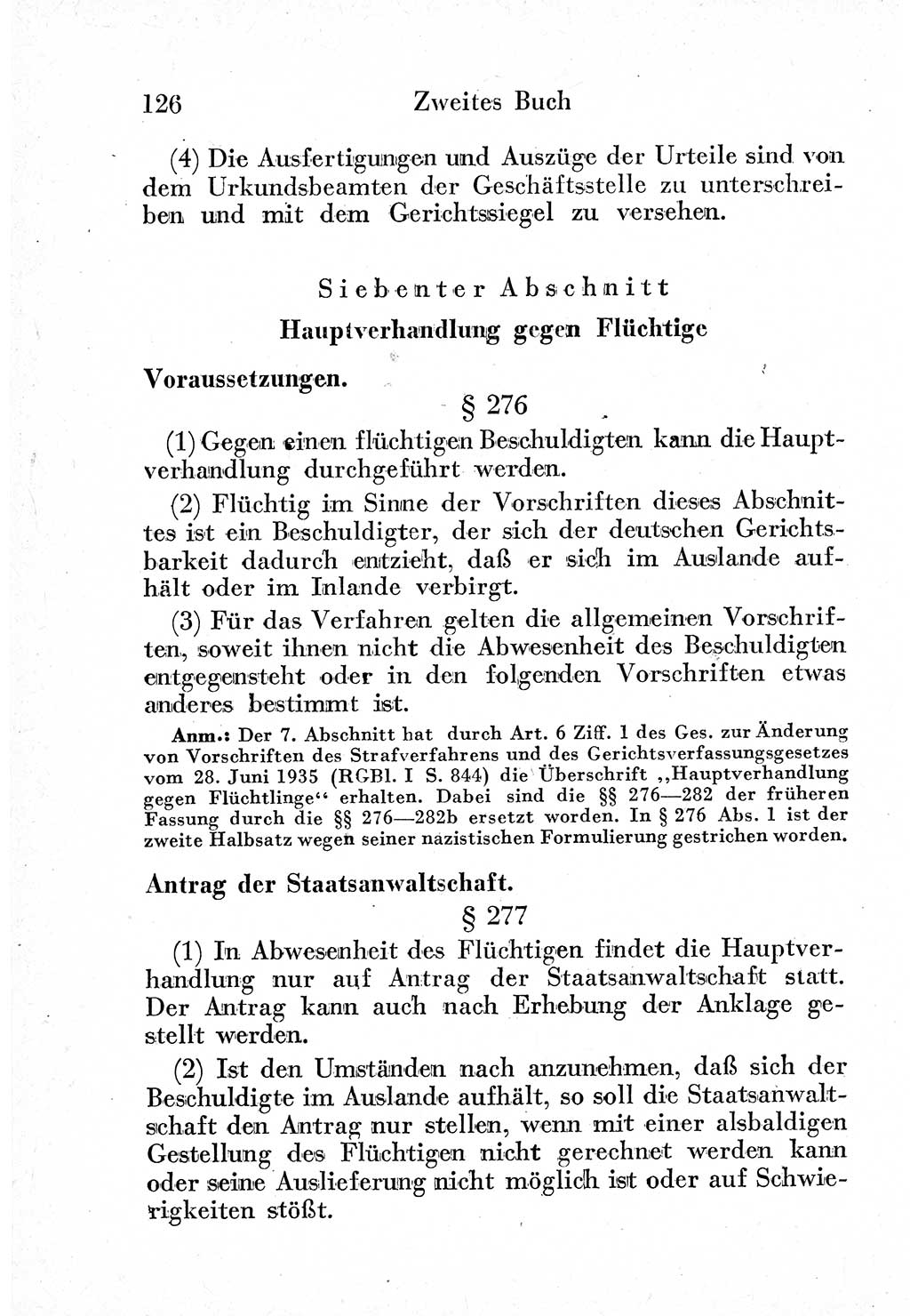 Strafprozeßordnung (StPO), Gerichtsverfassungsgesetz (GVG) und zahlreiche Nebengesetze der sowjetischen Besatzungszone (SBZ) in Deutschland 1949, Seite 126 (StPO GVG Ges. SBZ Dtl. 1949, S. 126)