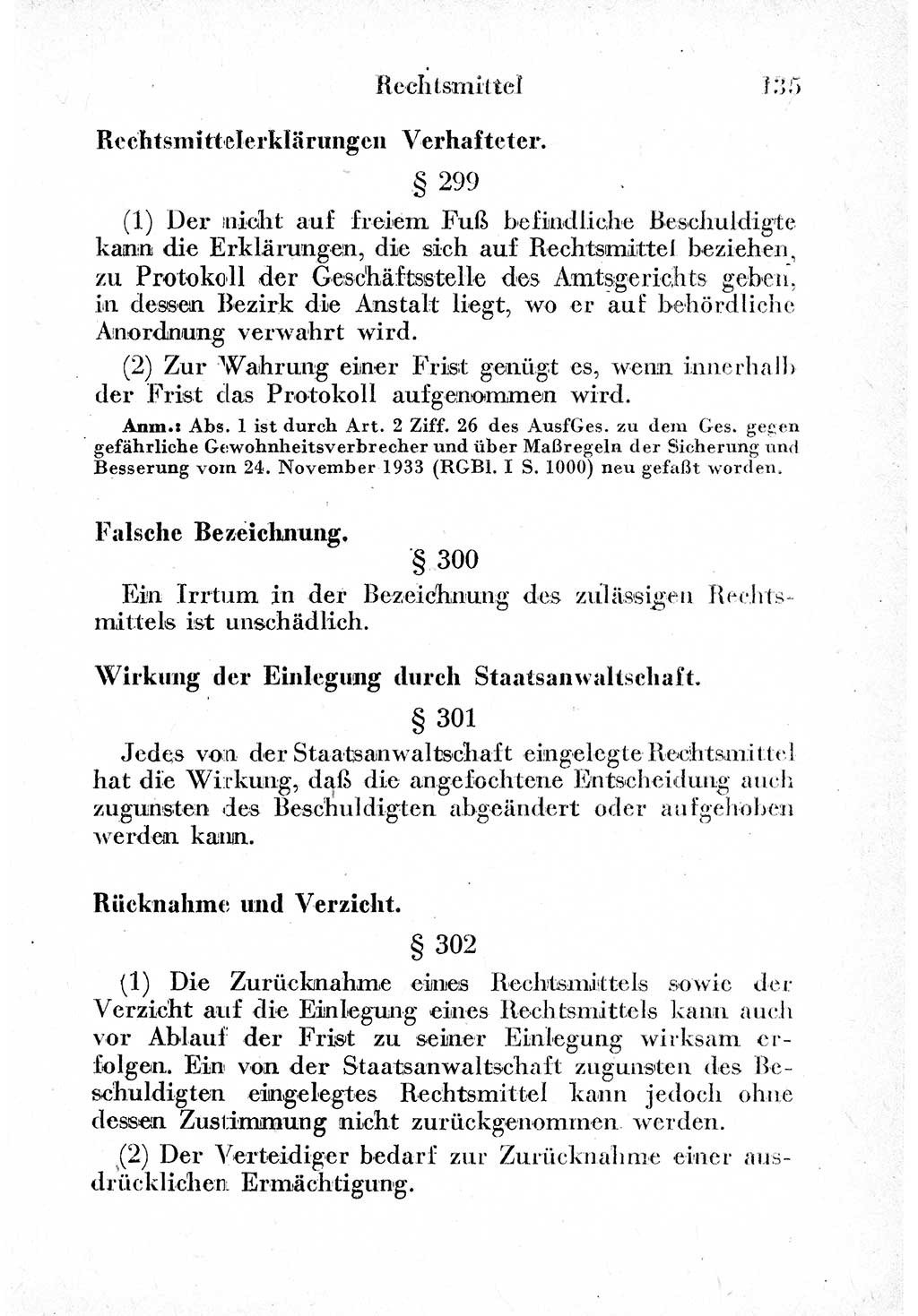 Strafprozeßordnung (StPO), Gerichtsverfassungsgesetz (GVG) und zahlreiche Nebengesetze der sowjetischen Besatzungszone (SBZ) in Deutschland 1949, Seite 135 (StPO GVG Ges. SBZ Dtl. 1949, S. 135)