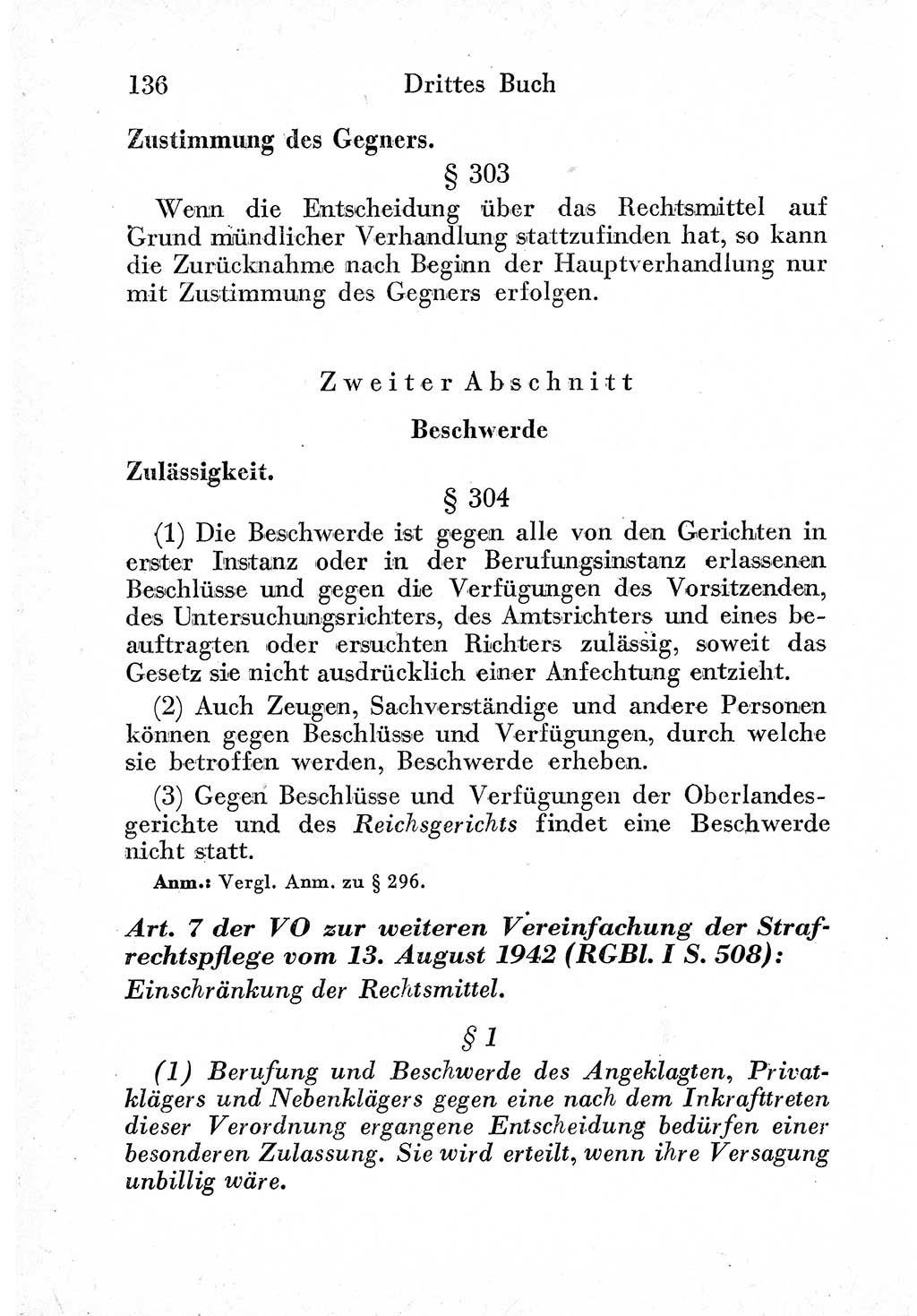 Strafprozeßordnung (StPO), Gerichtsverfassungsgesetz (GVG) und zahlreiche Nebengesetze der sowjetischen Besatzungszone (SBZ) in Deutschland 1949, Seite 136 (StPO GVG Ges. SBZ Dtl. 1949, S. 136)