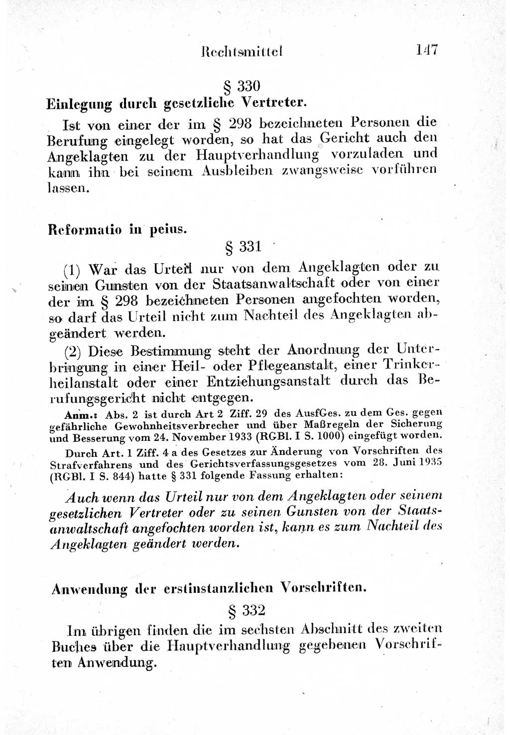 Strafprozeßordnung (StPO), Gerichtsverfassungsgesetz (GVG) und zahlreiche Nebengesetze der sowjetischen Besatzungszone (SBZ) in Deutschland 1949, Seite 147 (StPO GVG Ges. SBZ Dtl. 1949, S. 147)