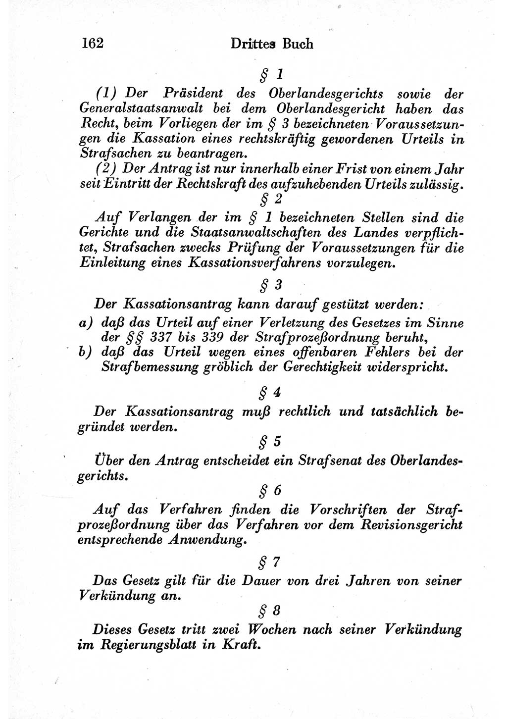 Strafprozeßordnung (StPO), Gerichtsverfassungsgesetz (GVG) und zahlreiche Nebengesetze der sowjetischen Besatzungszone (SBZ) in Deutschland 1949, Seite 162 (StPO GVG Ges. SBZ Dtl. 1949, S. 162)