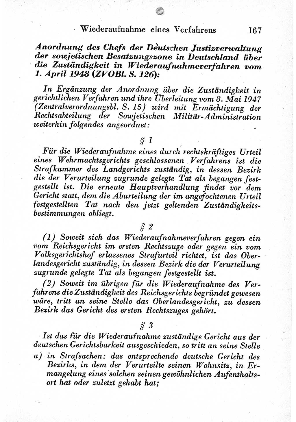 Strafprozeßordnung (StPO), Gerichtsverfassungsgesetz (GVG) und zahlreiche Nebengesetze der sowjetischen Besatzungszone (SBZ) in Deutschland 1949, Seite 167 (StPO GVG Ges. SBZ Dtl. 1949, S. 167)