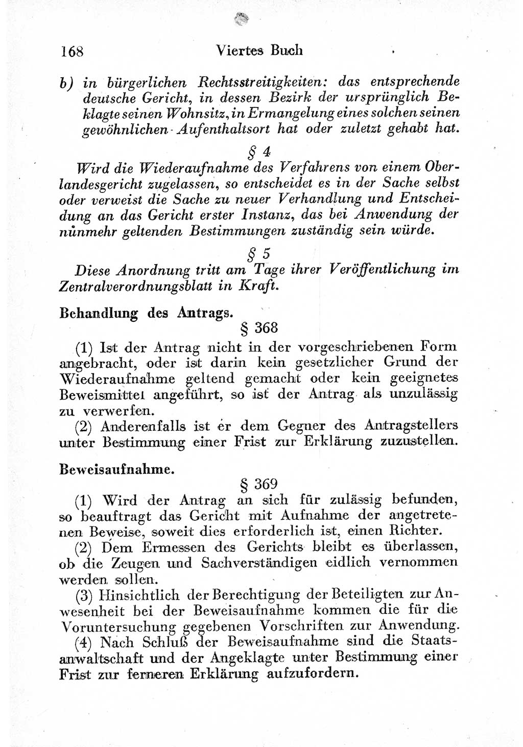 Strafprozeßordnung (StPO), Gerichtsverfassungsgesetz (GVG) und zahlreiche Nebengesetze der sowjetischen Besatzungszone (SBZ) in Deutschland 1949, Seite 168 (StPO GVG Ges. SBZ Dtl. 1949, S. 168)