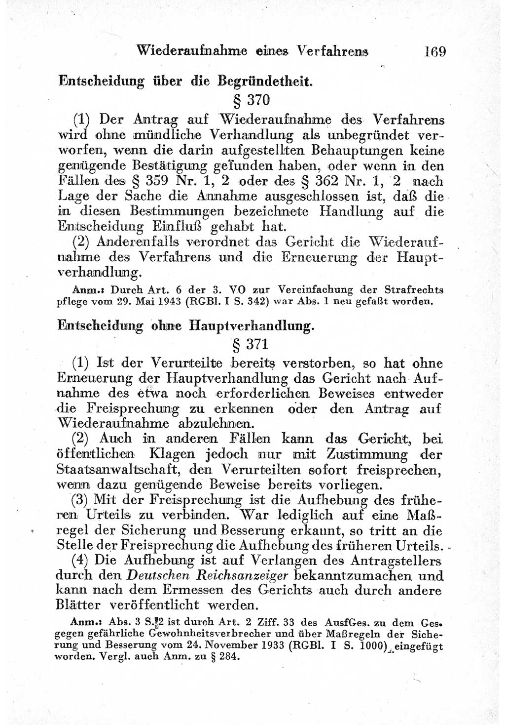 Strafprozeßordnung (StPO), Gerichtsverfassungsgesetz (GVG) und zahlreiche Nebengesetze der sowjetischen Besatzungszone (SBZ) in Deutschland 1949, Seite 169 (StPO GVG Ges. SBZ Dtl. 1949, S. 169)