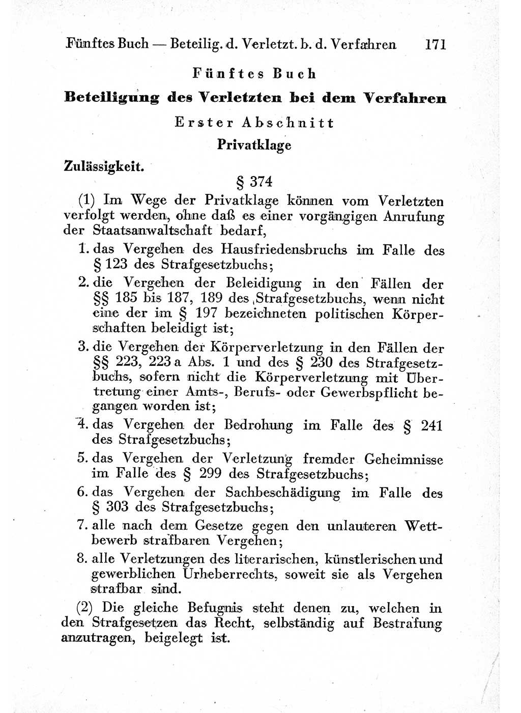 Strafprozeßordnung (StPO), Gerichtsverfassungsgesetz (GVG) und zahlreiche Nebengesetze der sowjetischen Besatzungszone (SBZ) in Deutschland 1949, Seite 171 (StPO GVG Ges. SBZ Dtl. 1949, S. 171)