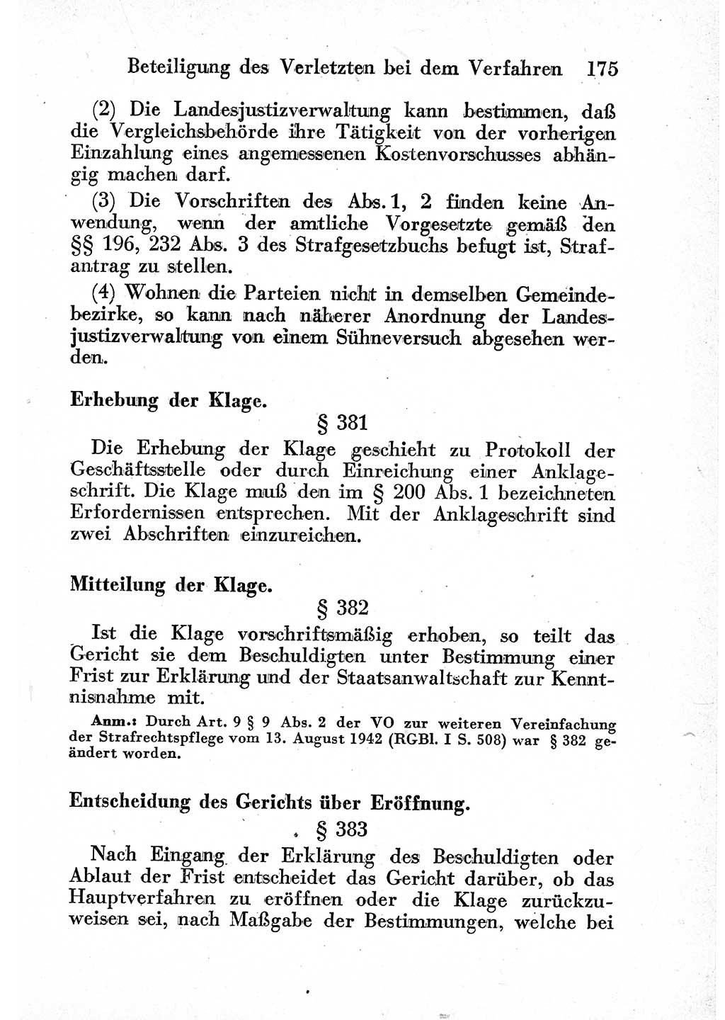 Strafprozeßordnung (StPO), Gerichtsverfassungsgesetz (GVG) und zahlreiche Nebengesetze der sowjetischen Besatzungszone (SBZ) in Deutschland 1949, Seite 175 (StPO GVG Ges. SBZ Dtl. 1949, S. 175)