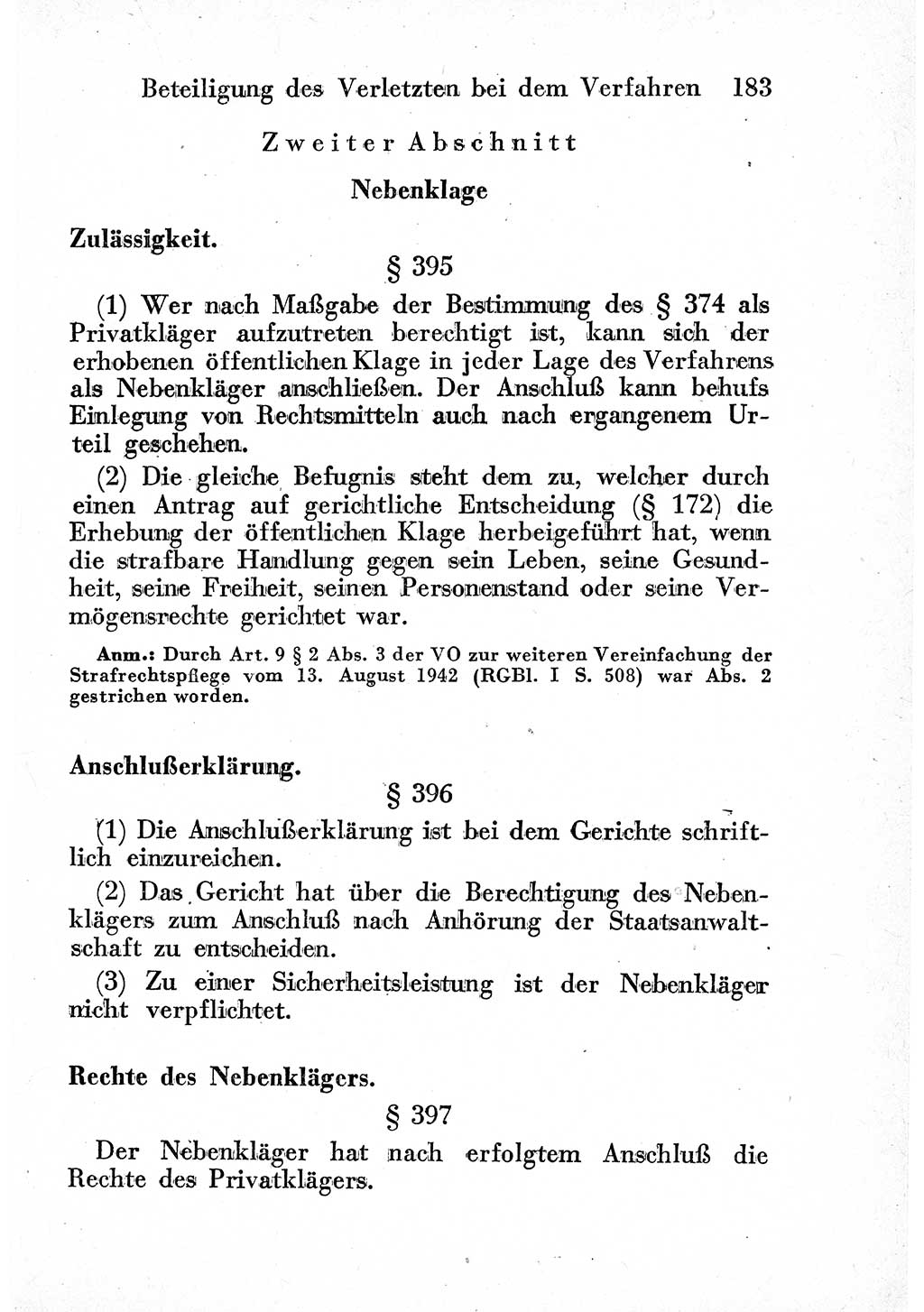 Strafprozeßordnung (StPO), Gerichtsverfassungsgesetz (GVG) und zahlreiche Nebengesetze der sowjetischen Besatzungszone (SBZ) in Deutschland 1949, Seite 183 (StPO GVG Ges. SBZ Dtl. 1949, S. 183)