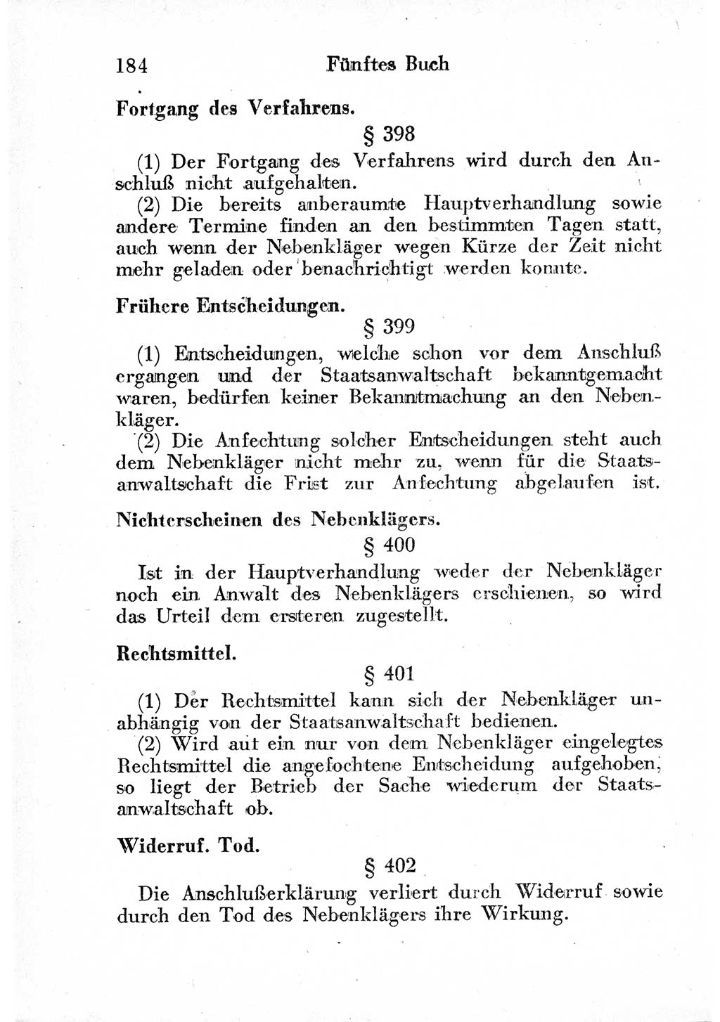 Strafprozeßordnung (StPO), Gerichtsverfassungsgesetz (GVG) und zahlreiche Nebengesetze der sowjetischen Besatzungszone (SBZ) in Deutschland 1949, Seite 184 (StPO GVG Ges. SBZ Dtl. 1949, S. 184)