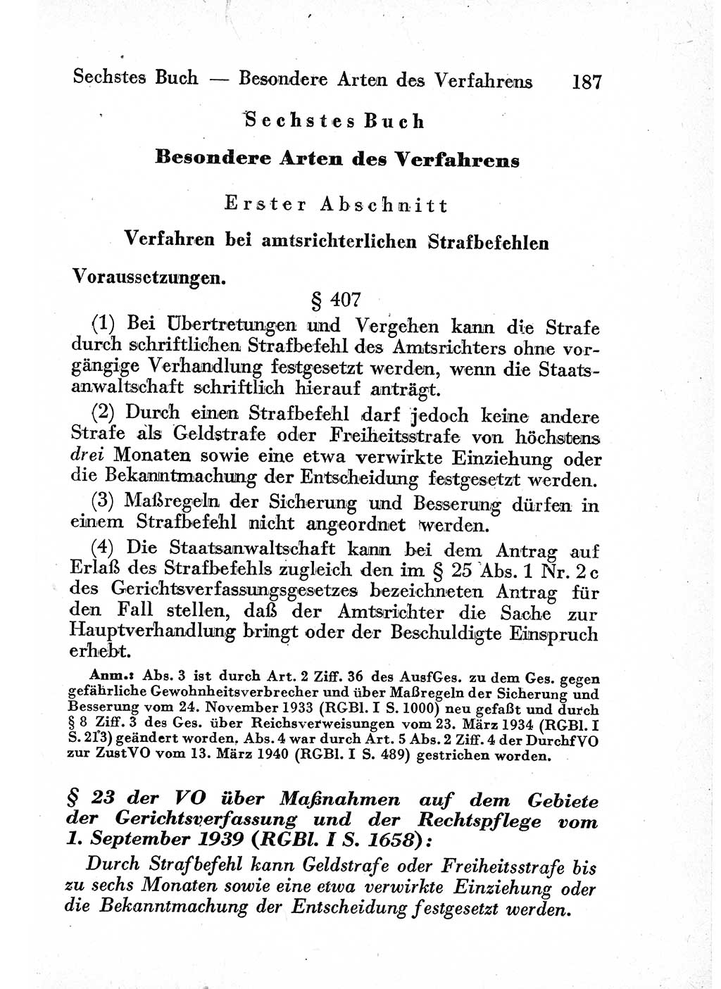 Strafprozeßordnung (StPO), Gerichtsverfassungsgesetz (GVG) und zahlreiche Nebengesetze der sowjetischen Besatzungszone (SBZ) in Deutschland 1949, Seite 187 (StPO GVG Ges. SBZ Dtl. 1949, S. 187)