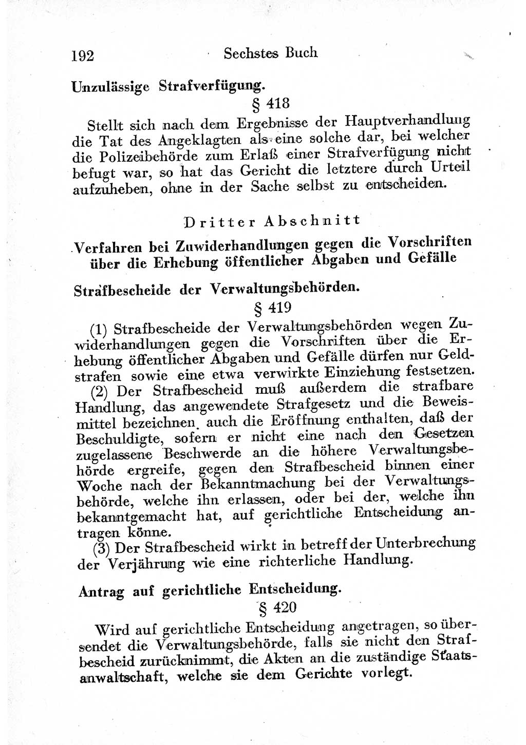 Strafprozeßordnung (StPO), Gerichtsverfassungsgesetz (GVG) und zahlreiche Nebengesetze der sowjetischen Besatzungszone (SBZ) in Deutschland 1949, Seite 192 (StPO GVG Ges. SBZ Dtl. 1949, S. 192)