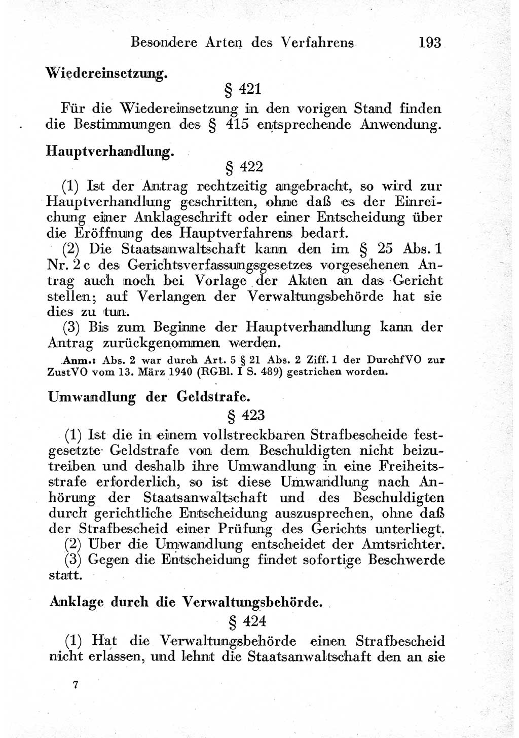 Strafprozeßordnung (StPO), Gerichtsverfassungsgesetz (GVG) und zahlreiche Nebengesetze der sowjetischen Besatzungszone (SBZ) in Deutschland 1949, Seite 193 (StPO GVG Ges. SBZ Dtl. 1949, S. 193)