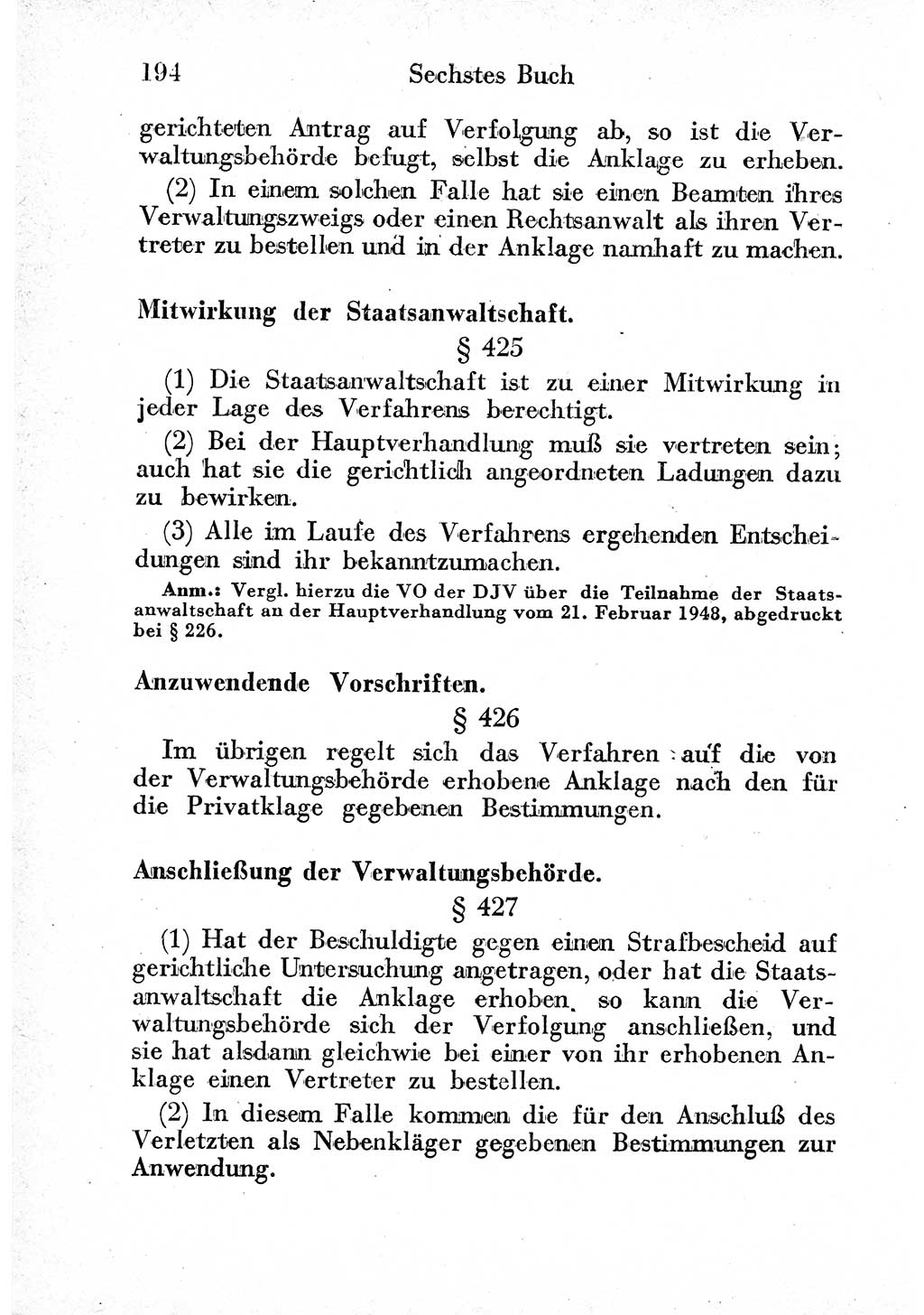 Strafprozeßordnung (StPO), Gerichtsverfassungsgesetz (GVG) und zahlreiche Nebengesetze der sowjetischen Besatzungszone (SBZ) in Deutschland 1949, Seite 194 (StPO GVG Ges. SBZ Dtl. 1949, S. 194)