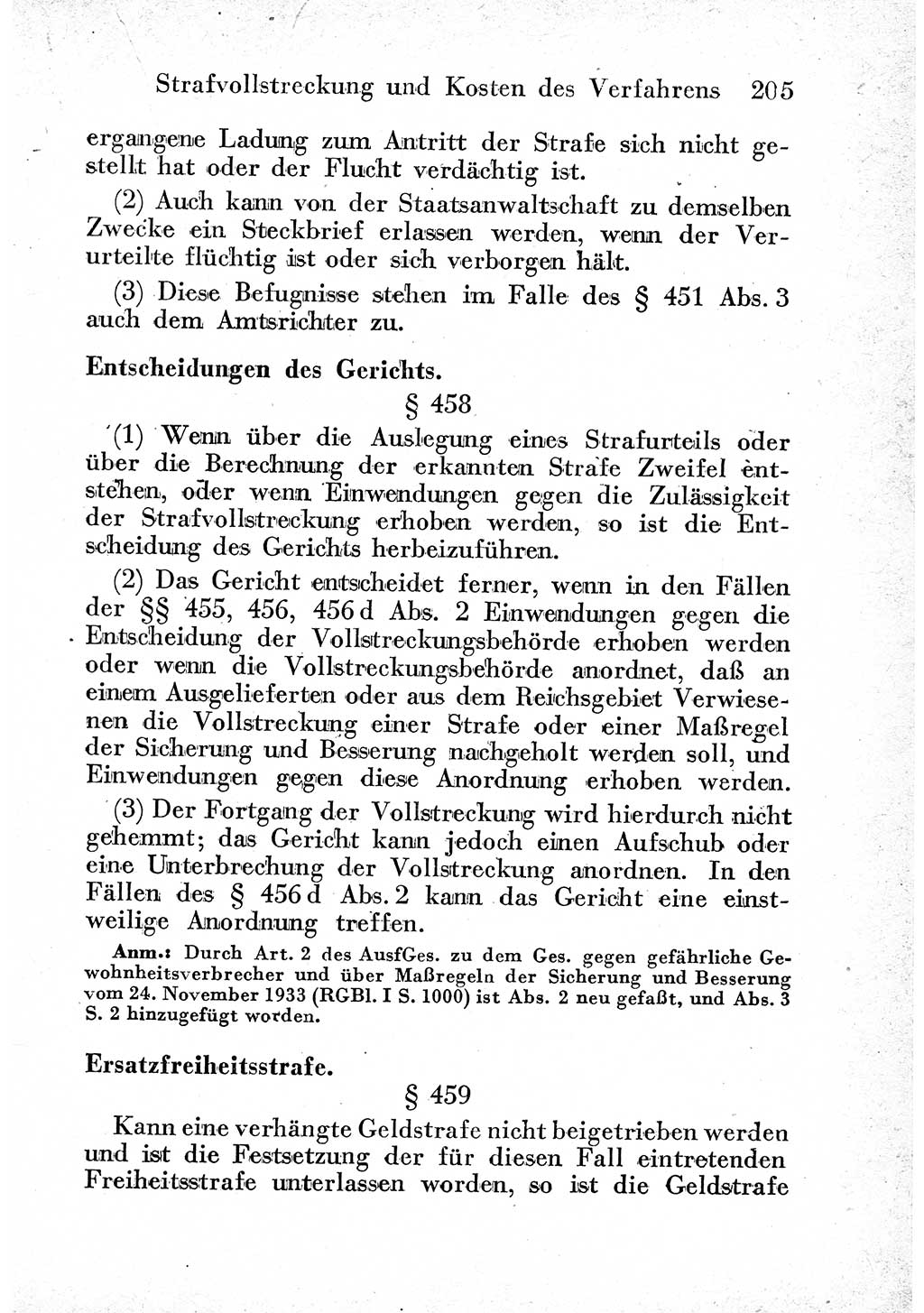 Strafprozeßordnung (StPO), Gerichtsverfassungsgesetz (GVG) und zahlreiche Nebengesetze der sowjetischen Besatzungszone (SBZ) in Deutschland 1949, Seite 205 (StPO GVG Ges. SBZ Dtl. 1949, S. 205)