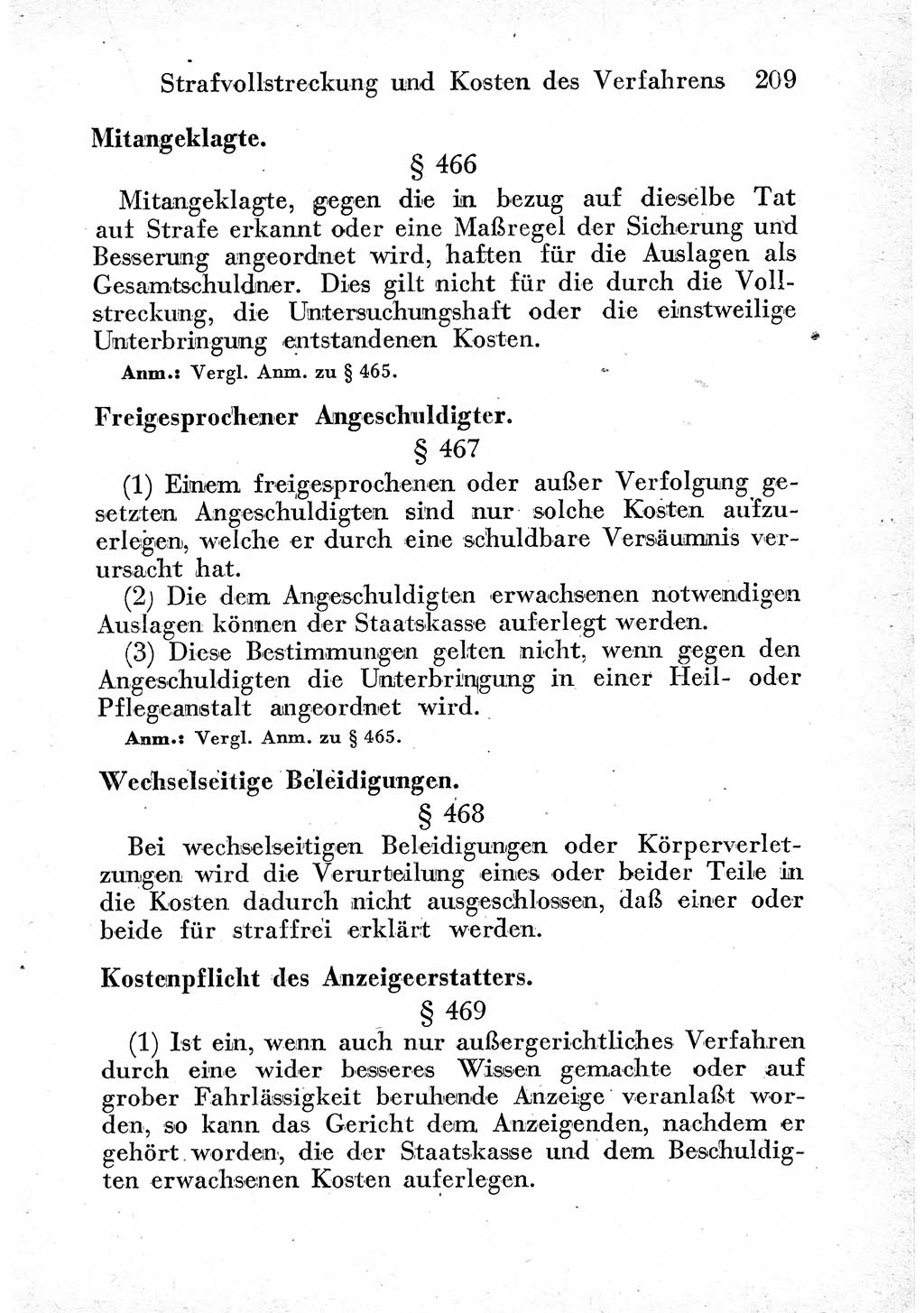 Strafprozeßordnung (StPO), Gerichtsverfassungsgesetz (GVG) und zahlreiche Nebengesetze der sowjetischen Besatzungszone (SBZ) in Deutschland 1949, Seite 209 (StPO GVG Ges. SBZ Dtl. 1949, S. 209)