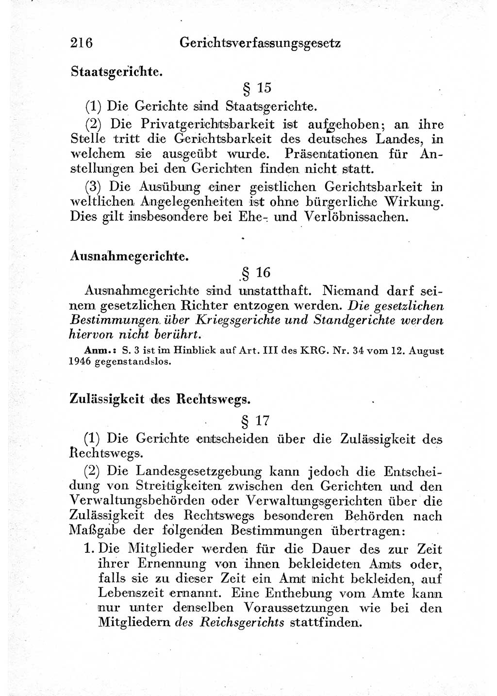 Strafprozeßordnung (StPO), Gerichtsverfassungsgesetz (GVG) und zahlreiche Nebengesetze der sowjetischen Besatzungszone (SBZ) in Deutschland 1949, Seite 216 (StPO GVG Ges. SBZ Dtl. 1949, S. 216)