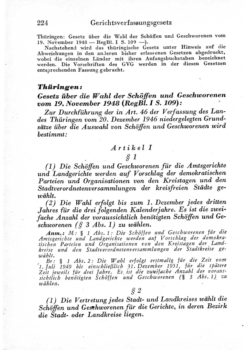 Strafprozeßordnung (StPO), Gerichtsverfassungsgesetz (GVG) und zahlreiche Nebengesetze der sowjetischen Besatzungszone (SBZ) in Deutschland 1949, Seite 224 (StPO GVG Ges. SBZ Dtl. 1949, S. 224)