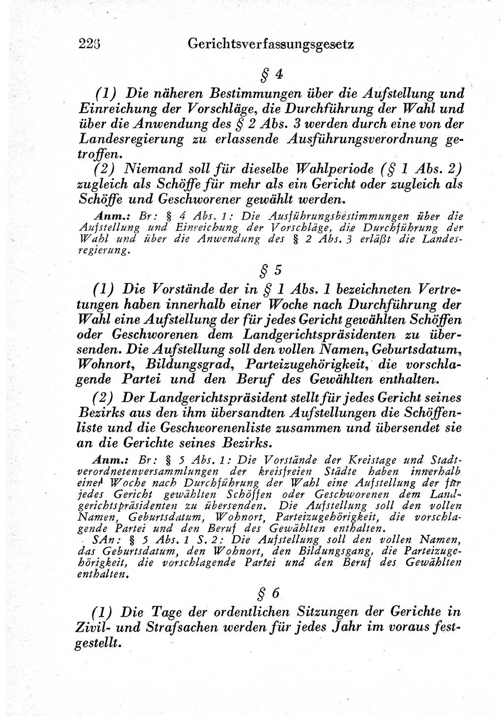 Strafprozeßordnung (StPO), Gerichtsverfassungsgesetz (GVG) und zahlreiche Nebengesetze der sowjetischen Besatzungszone (SBZ) in Deutschland 1949, Seite 226 (StPO GVG Ges. SBZ Dtl. 1949, S. 226)