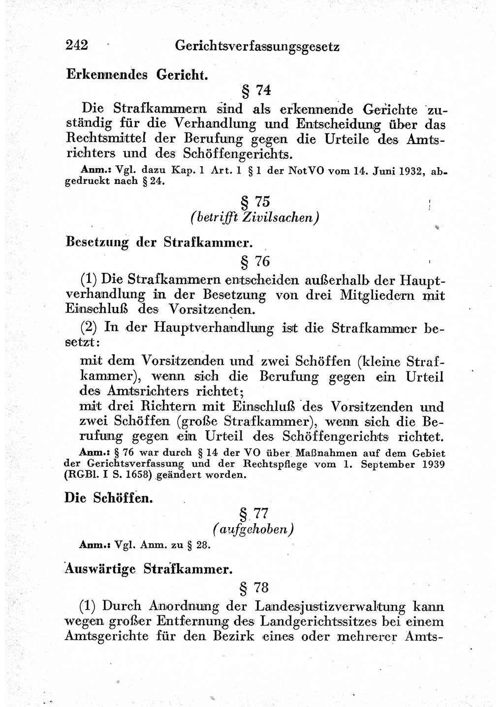 Strafprozeßordnung (StPO), Gerichtsverfassungsgesetz (GVG) und zahlreiche Nebengesetze der sowjetischen Besatzungszone (SBZ) in Deutschland 1949, Seite 242 (StPO GVG Ges. SBZ Dtl. 1949, S. 242)