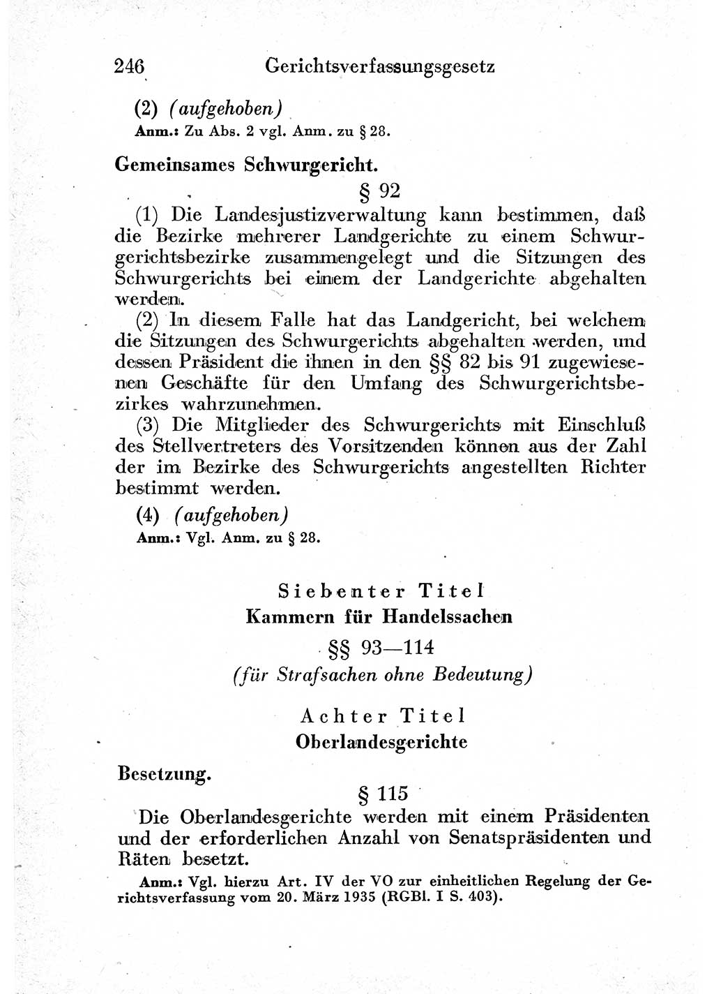 Strafprozeßordnung (StPO), Gerichtsverfassungsgesetz (GVG) und zahlreiche Nebengesetze der sowjetischen Besatzungszone (SBZ) in Deutschland 1949, Seite 246 (StPO GVG Ges. SBZ Dtl. 1949, S. 246)