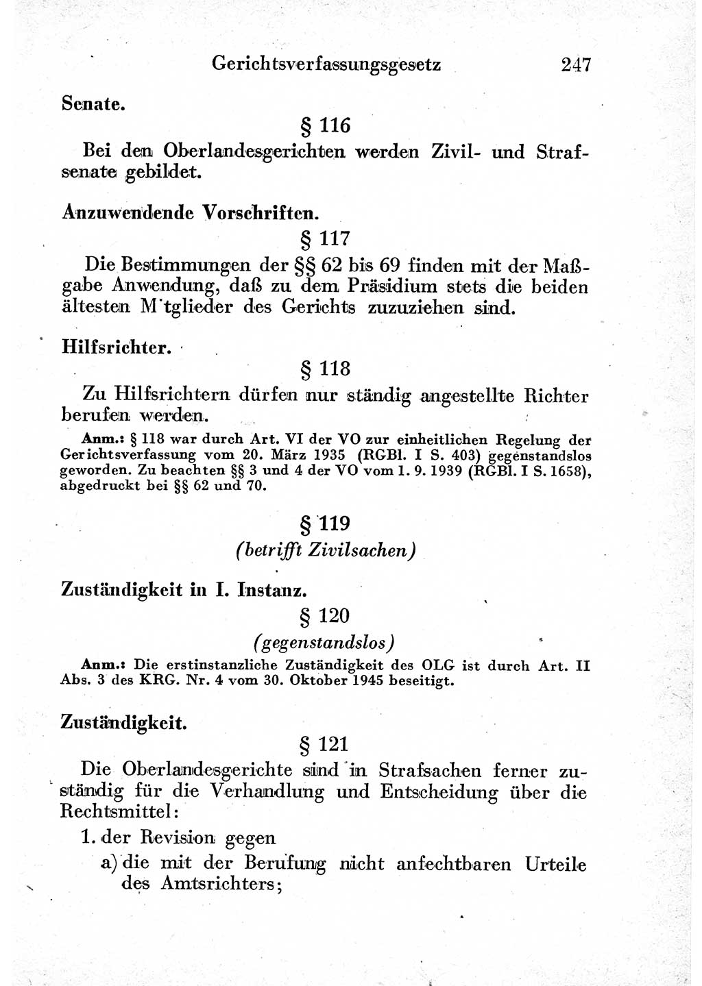 Strafprozeßordnung (StPO), Gerichtsverfassungsgesetz (GVG) und zahlreiche Nebengesetze der sowjetischen Besatzungszone (SBZ) in Deutschland 1949, Seite 247 (StPO GVG Ges. SBZ Dtl. 1949, S. 247)