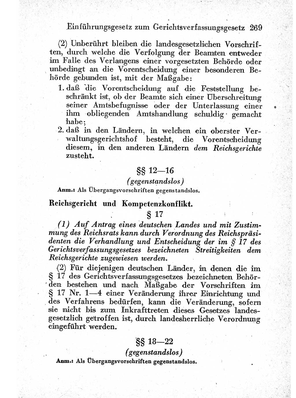 Strafprozeßordnung (StPO), Gerichtsverfassungsgesetz (GVG) und zahlreiche Nebengesetze der sowjetischen Besatzungszone (SBZ) in Deutschland 1949, Seite 269 (StPO GVG Ges. SBZ Dtl. 1949, S. 269)