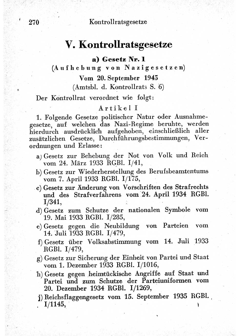 Strafprozeßordnung (StPO), Gerichtsverfassungsgesetz (GVG) und zahlreiche Nebengesetze der sowjetischen Besatzungszone (SBZ) in Deutschland 1949, Seite 270 (StPO GVG Ges. SBZ Dtl. 1949, S. 270)