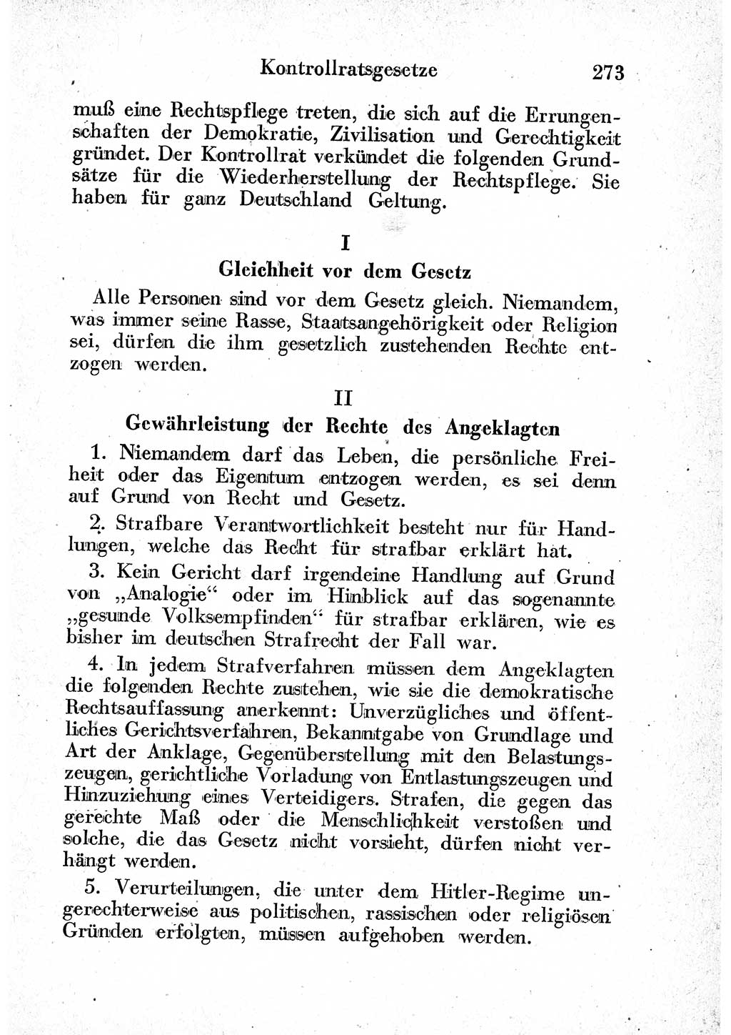 Strafprozeßordnung (StPO), Gerichtsverfassungsgesetz (GVG) und zahlreiche Nebengesetze der sowjetischen Besatzungszone (SBZ) in Deutschland 1949, Seite 273 (StPO GVG Ges. SBZ Dtl. 1949, S. 273)