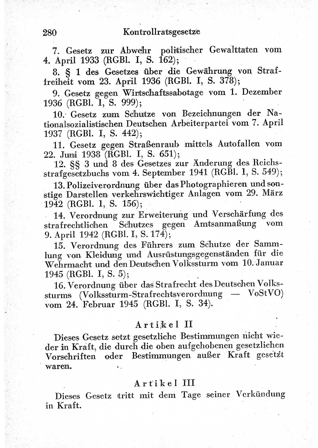 Strafprozeßordnung (StPO), Gerichtsverfassungsgesetz (GVG) und zahlreiche Nebengesetze der sowjetischen Besatzungszone (SBZ) in Deutschland 1949, Seite 280 (StPO GVG Ges. SBZ Dtl. 1949, S. 280)