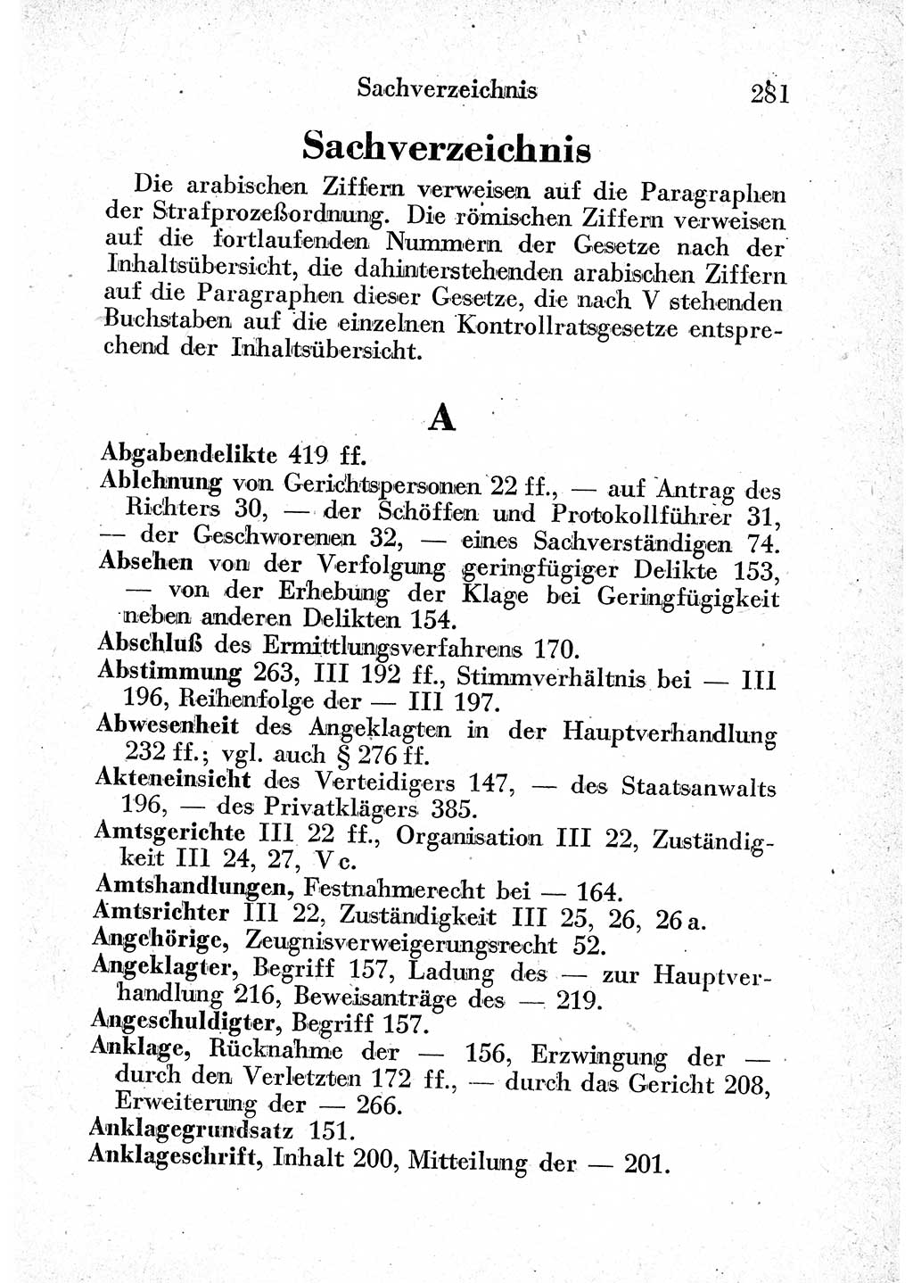 Strafprozeßordnung (StPO), Gerichtsverfassungsgesetz (GVG) und zahlreiche Nebengesetze der sowjetischen Besatzungszone (SBZ) in Deutschland 1949, Seite 281 (StPO GVG Ges. SBZ Dtl. 1949, S. 281)