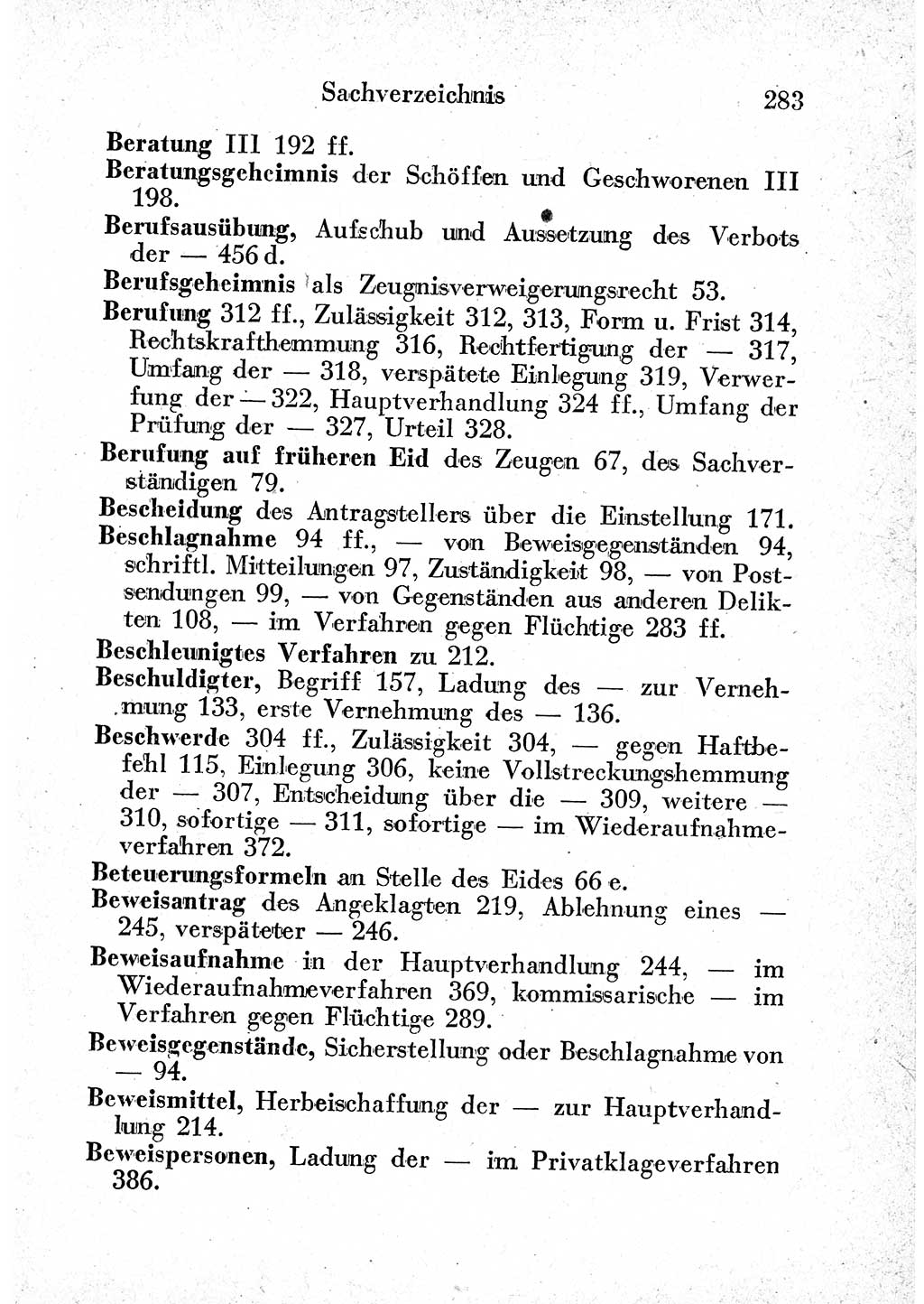 Strafprozeßordnung (StPO), Gerichtsverfassungsgesetz (GVG) und zahlreiche Nebengesetze der sowjetischen Besatzungszone (SBZ) in Deutschland 1949, Seite 283 (StPO GVG Ges. SBZ Dtl. 1949, S. 283)