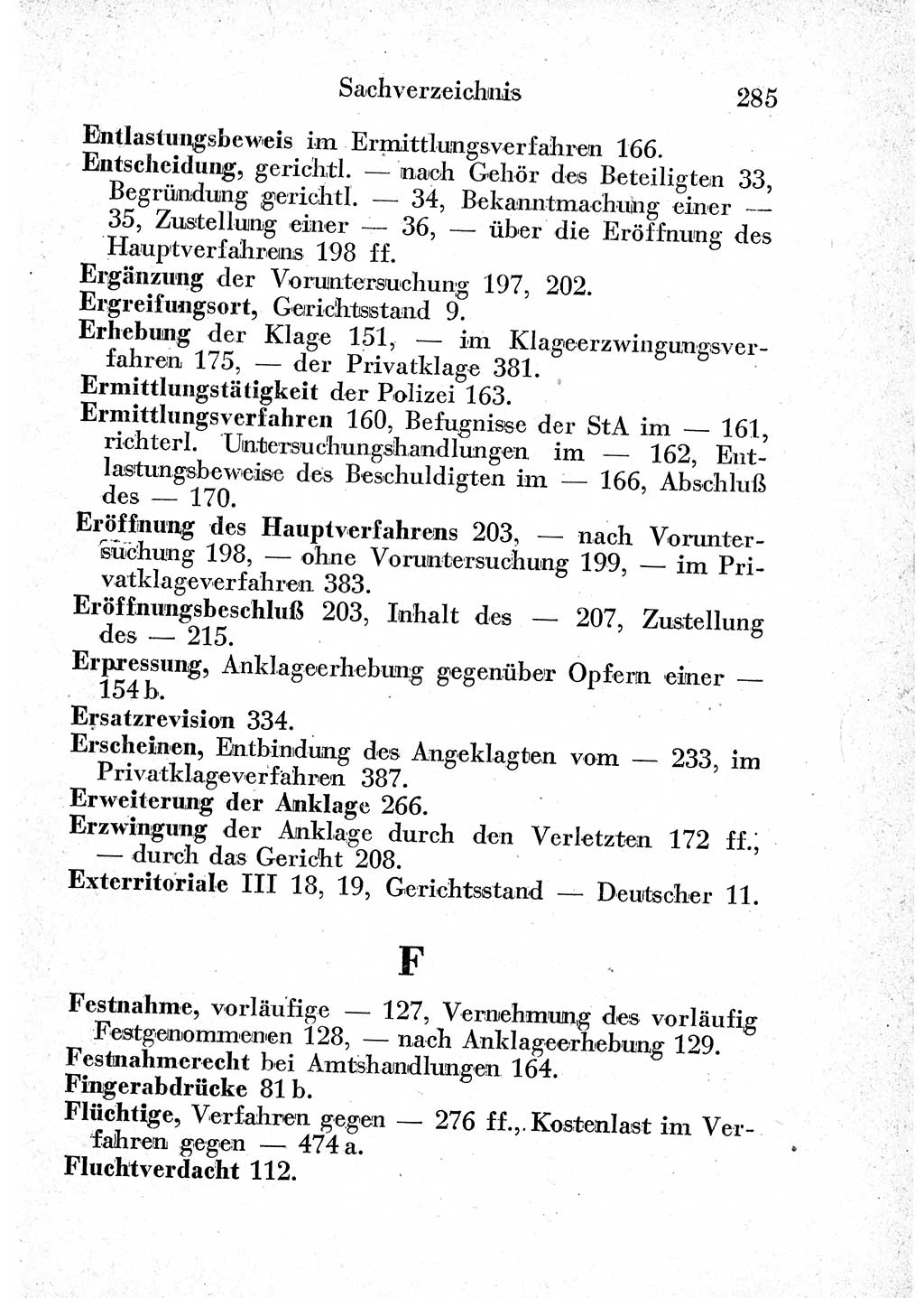 Strafprozeßordnung (StPO), Gerichtsverfassungsgesetz (GVG) und zahlreiche Nebengesetze der sowjetischen Besatzungszone (SBZ) in Deutschland 1949, Seite 285 (StPO GVG Ges. SBZ Dtl. 1949, S. 285)