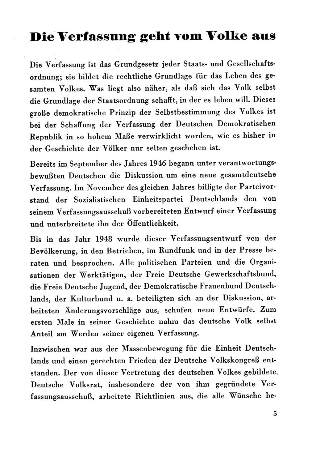 Verfassung der Deutschen Demokratischen Republik (DDR) vom 7. Oktober 1949, Seite 5 (Verf. DDR 1949, S. 5)